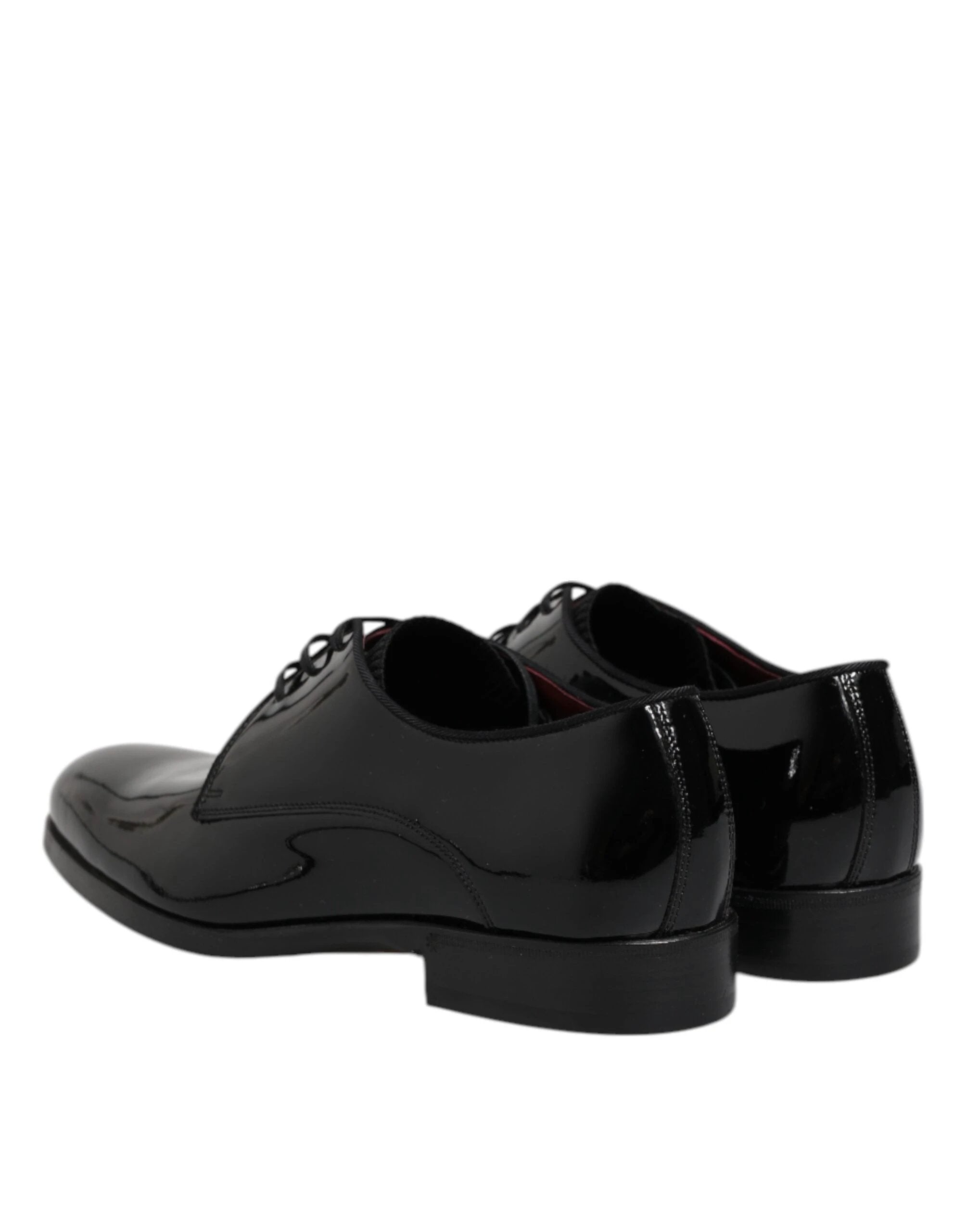 Dolce & Gabbana Black Leather Lace Up Men Derby Formal Shoes by Dolce & Gabbana