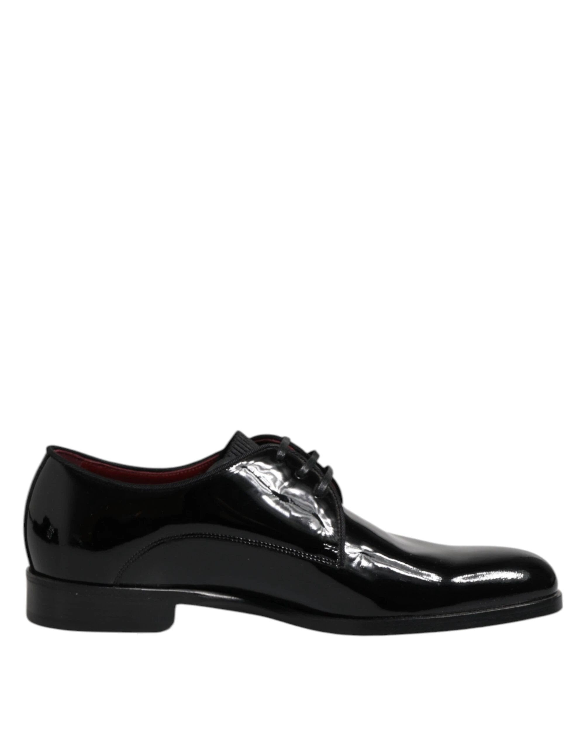 Dolce & Gabbana Black Leather Lace Up Men Derby Formal Shoes by Dolce & Gabbana