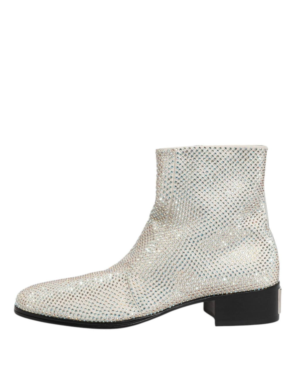 Dolce & Gabbana White Strass DG Logo Heels Ankle Boots Shoes by Dolce & Gabbana