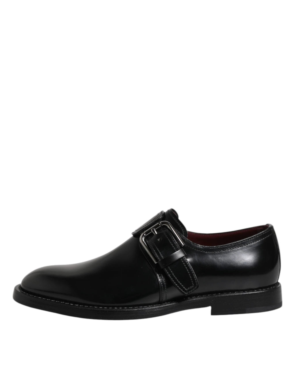 Dolce & Gabbana Black Leather Monk Strap Derby Formal Shoes by Dolce & Gabbana