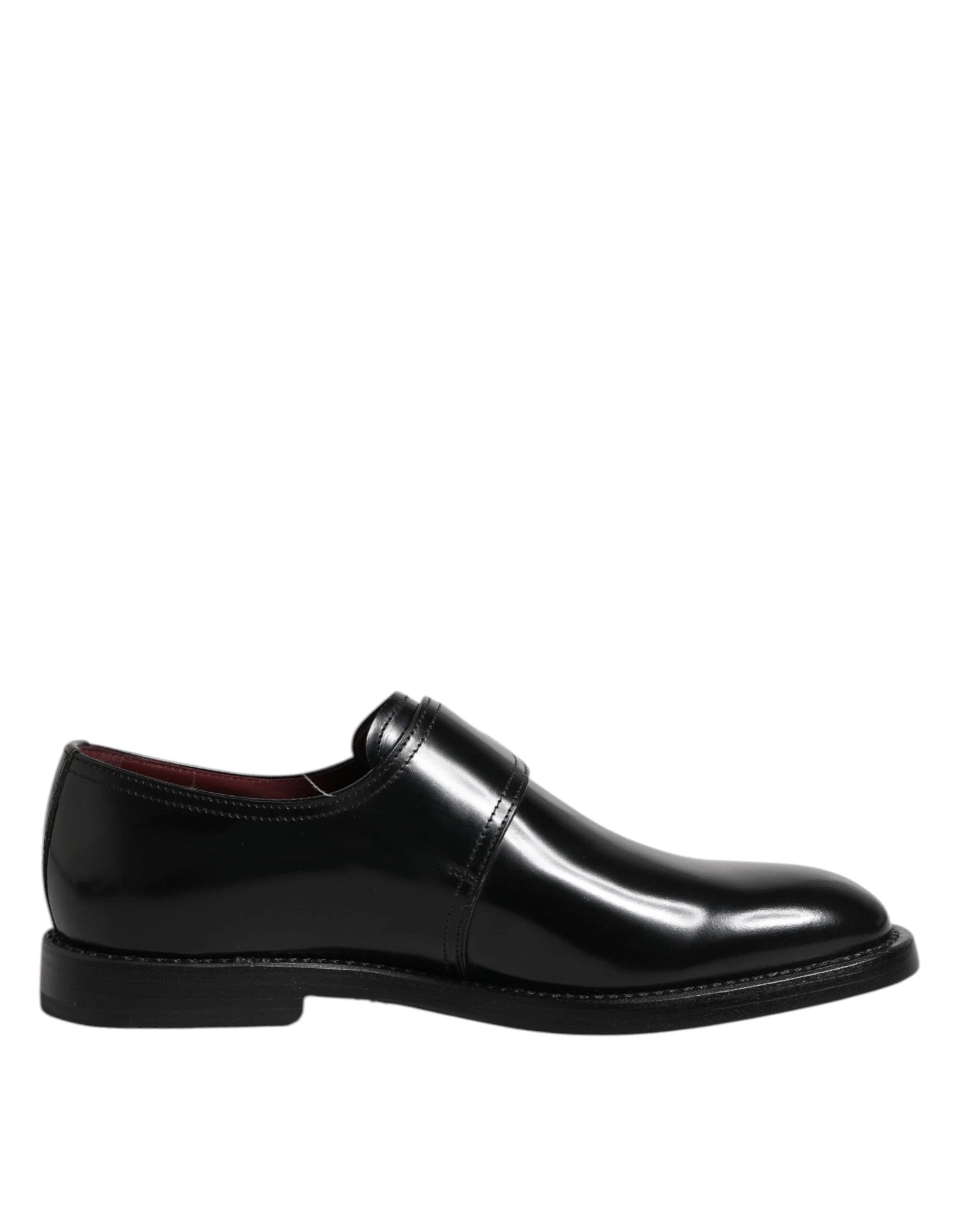 Dolce & Gabbana Black Leather Monk Strap Derby Formal Shoes by Dolce & Gabbana
