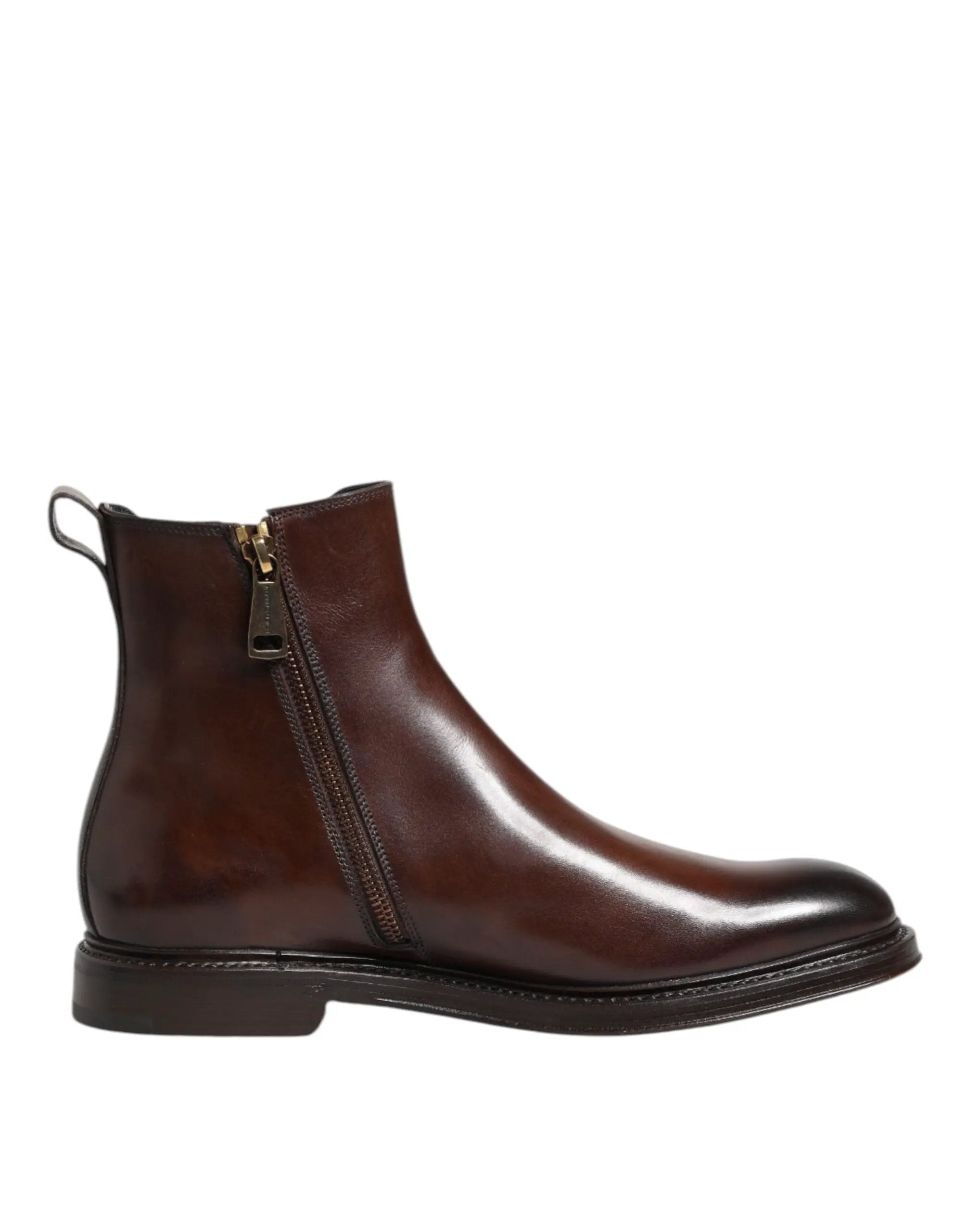 Bottes Chelsea Dolce &amp; Gabbana en cuir marron mi-mollet
