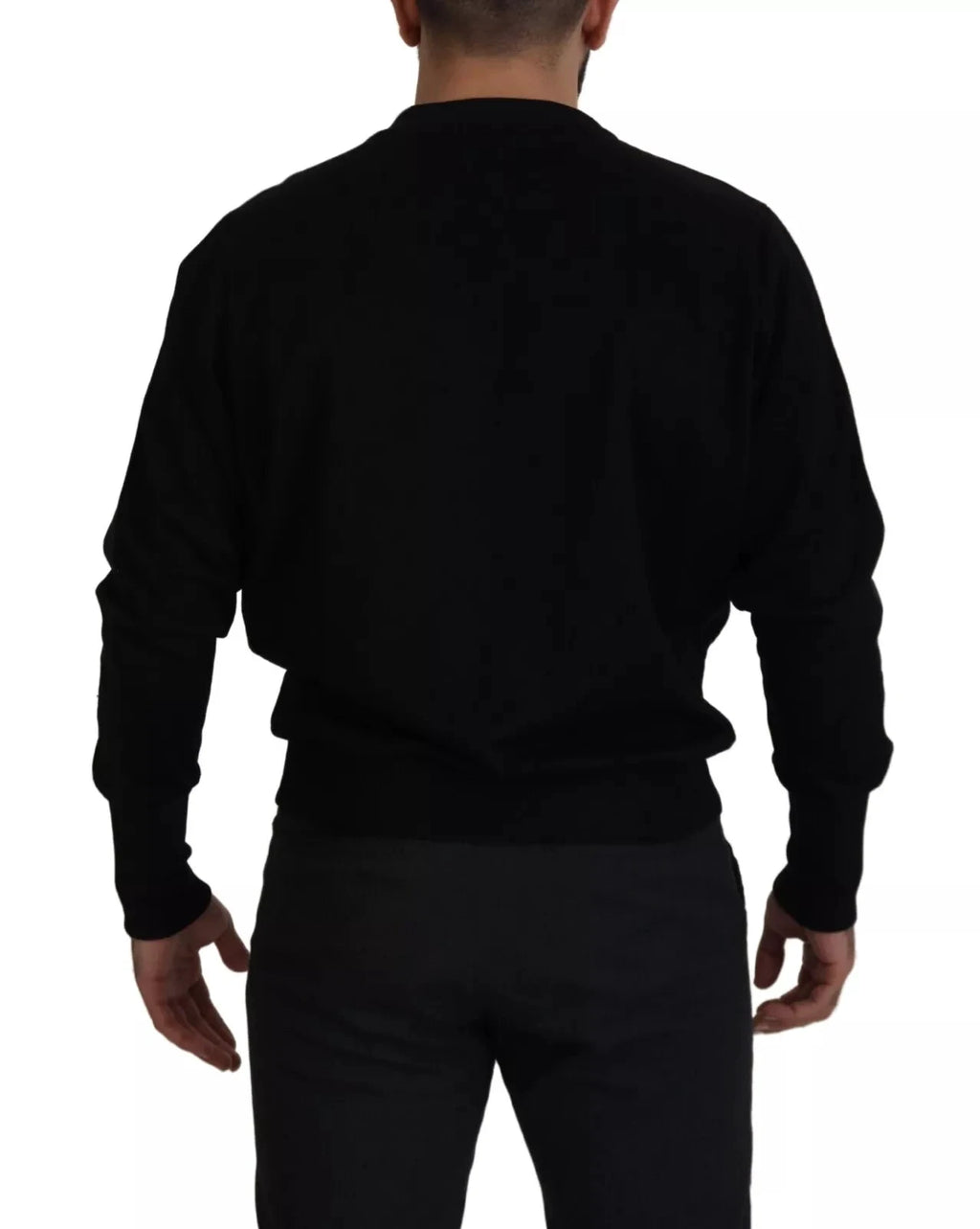 Dolce & Gabbana Black Cotton Crewneck Sweatshirt Sweater by Dolce & Gabbana