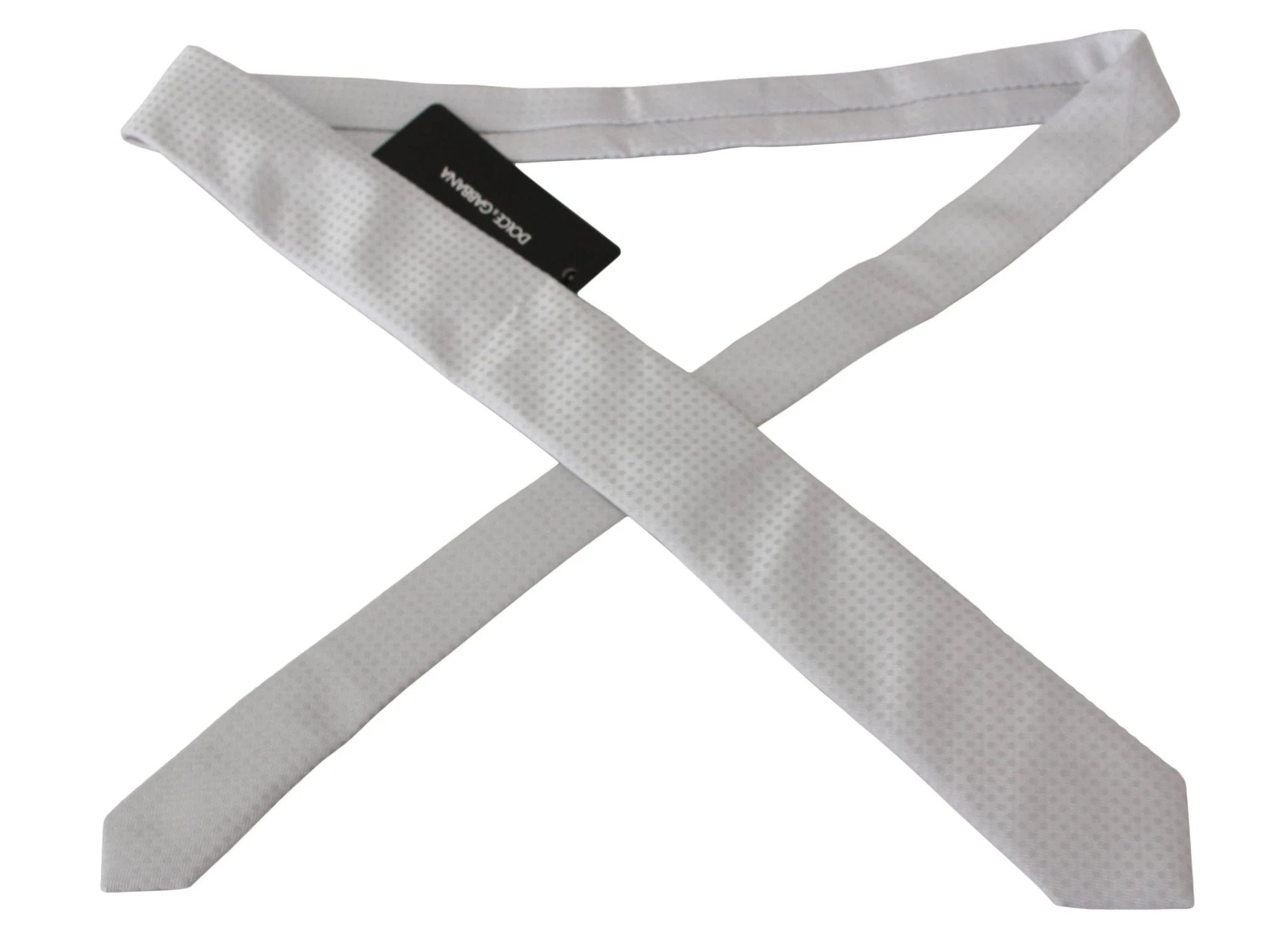 Dolce & Gabbana White Patterned Classic Mens Slim Necktie Tie by Dolce & Gabbana