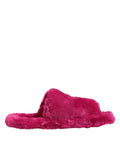 Dolce & Gabbana Pink Acrylic Faux Fur Mens Flats Sandals Shoes by Dolce & Gabbana
