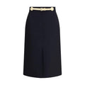 Jupe midi Valentino en laine polaire noire