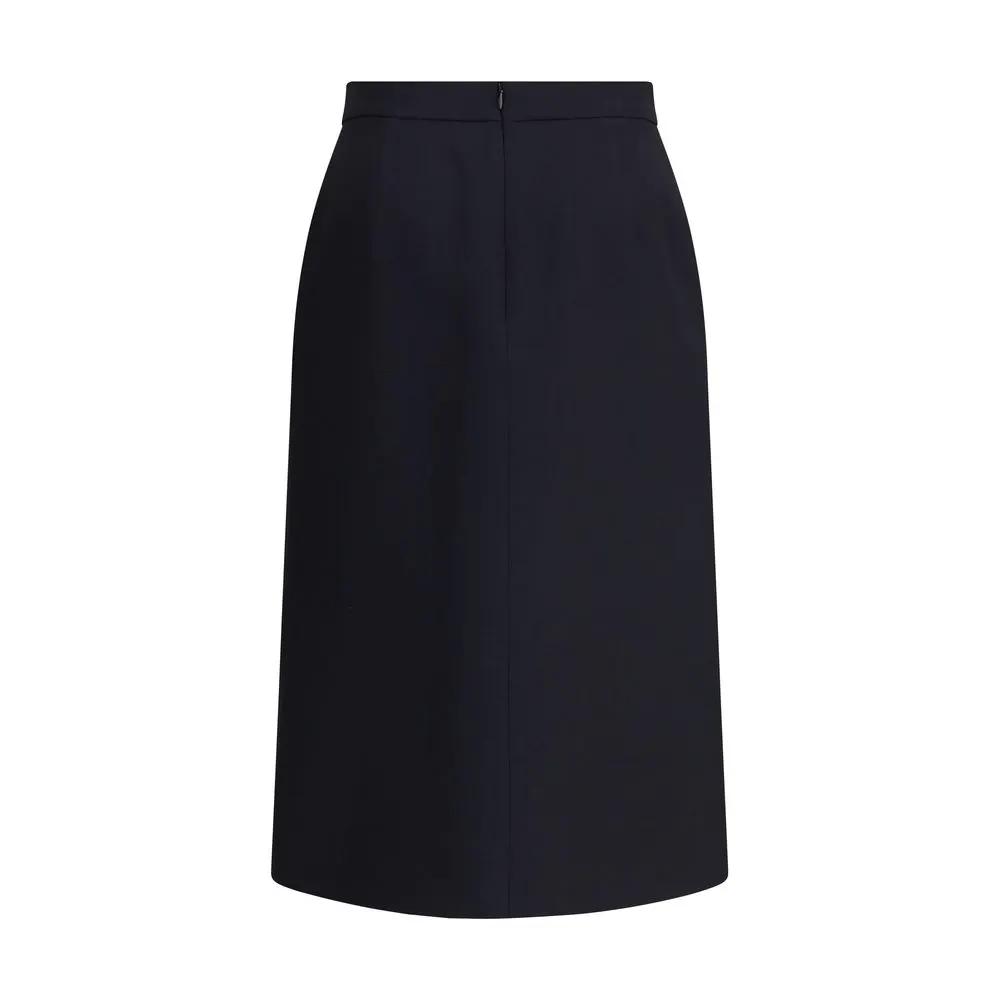 Jupe midi Valentino en laine polaire noire