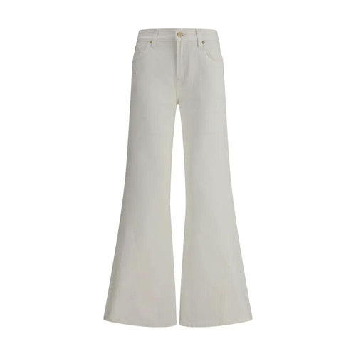 7FOR 7FOR Beige Cotton Flared Jeans