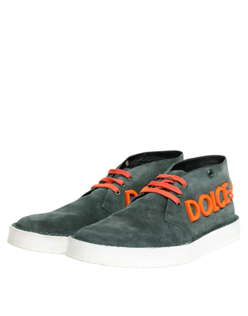Dolce & Gabbana Green Derby Logo Casual Men Sneakers Shoes by Dolce & Gabbana