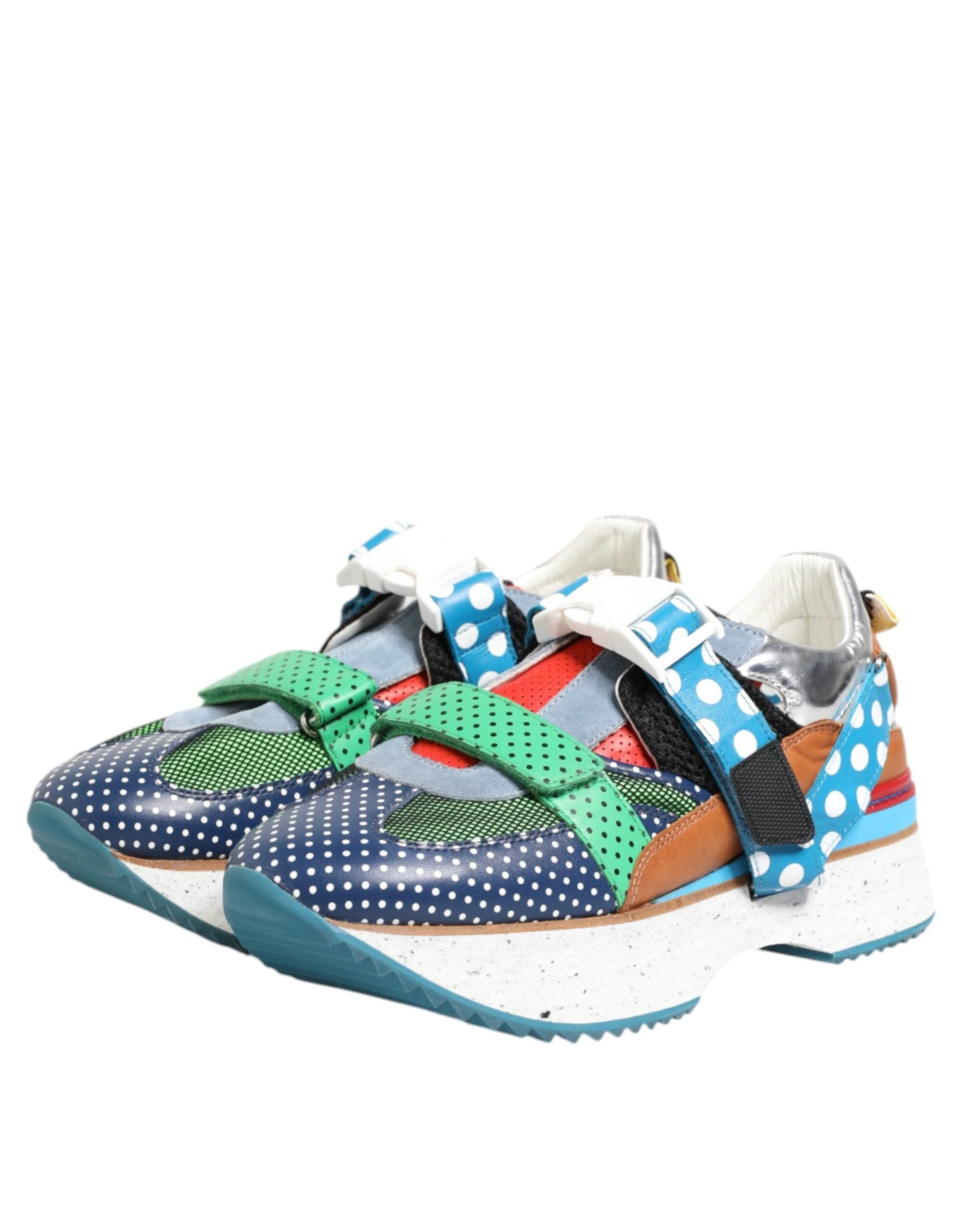 Dolce & Gabbana Multicolor Leather Low Top Sneakers Shoes by Dolce & Gabbana