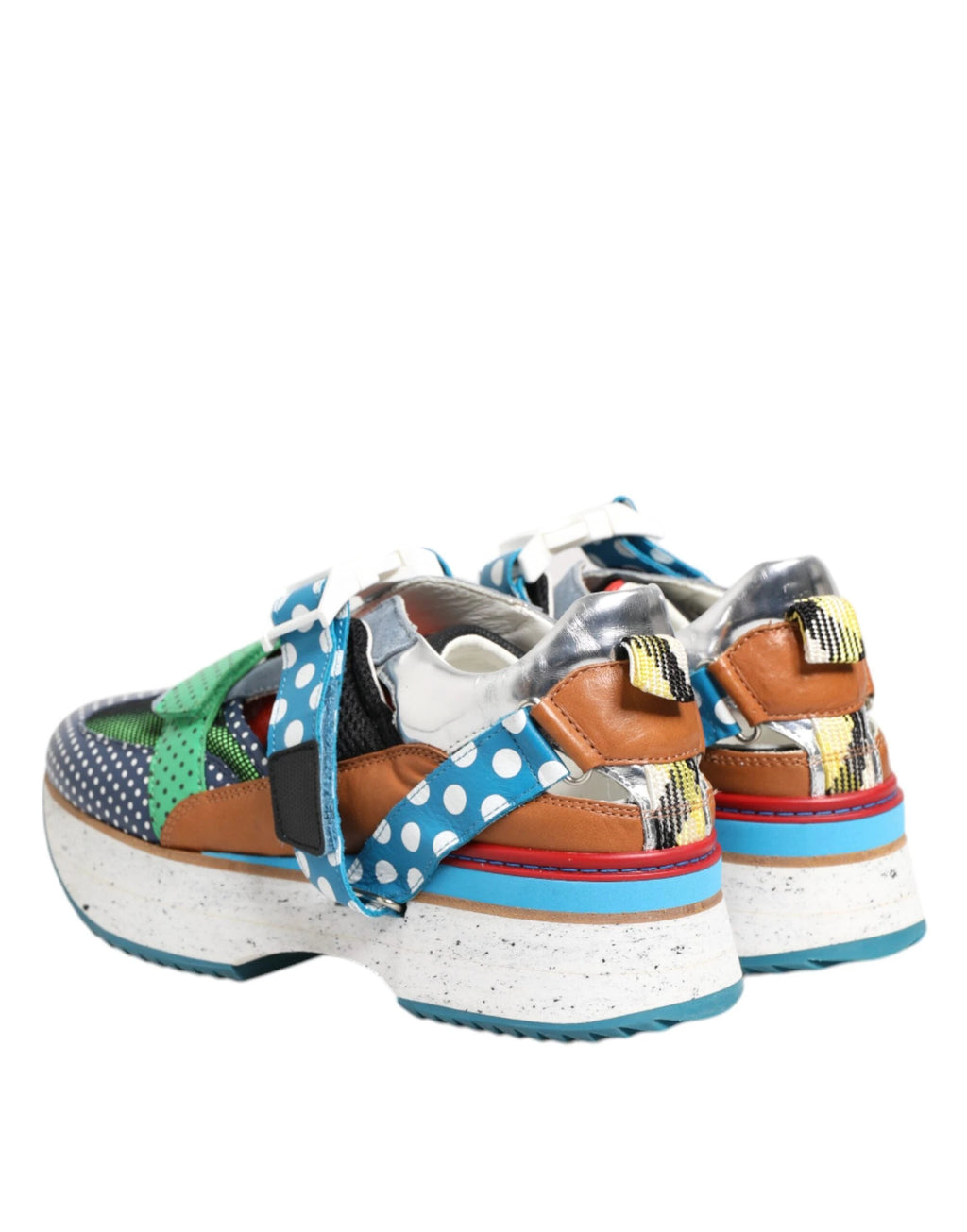Dolce & Gabbana Multicolor Leather Low Top Sneakers Shoes by Dolce & Gabbana