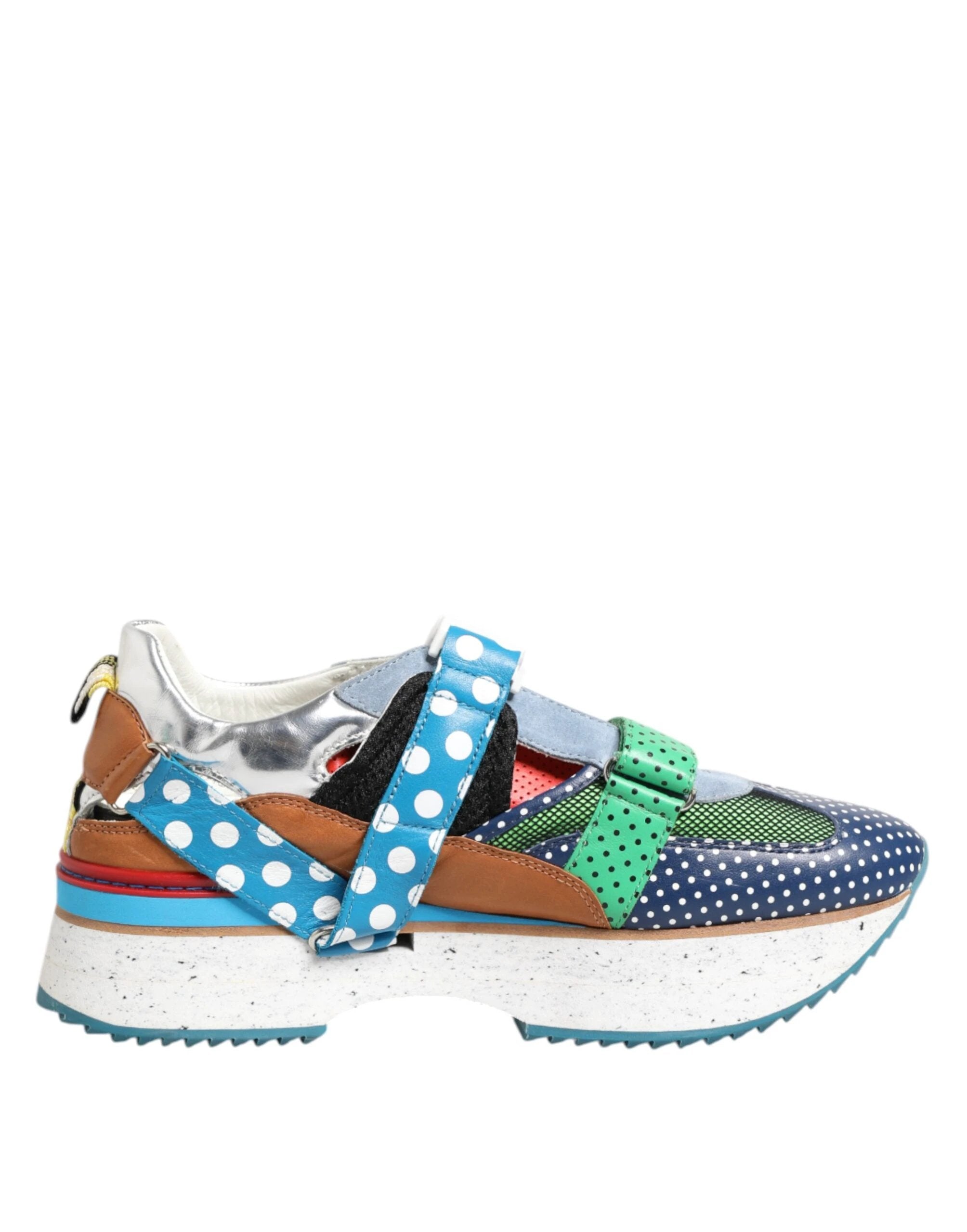 Dolce & Gabbana Multicolor Leather Low Top Sneakers Shoes by Dolce & Gabbana