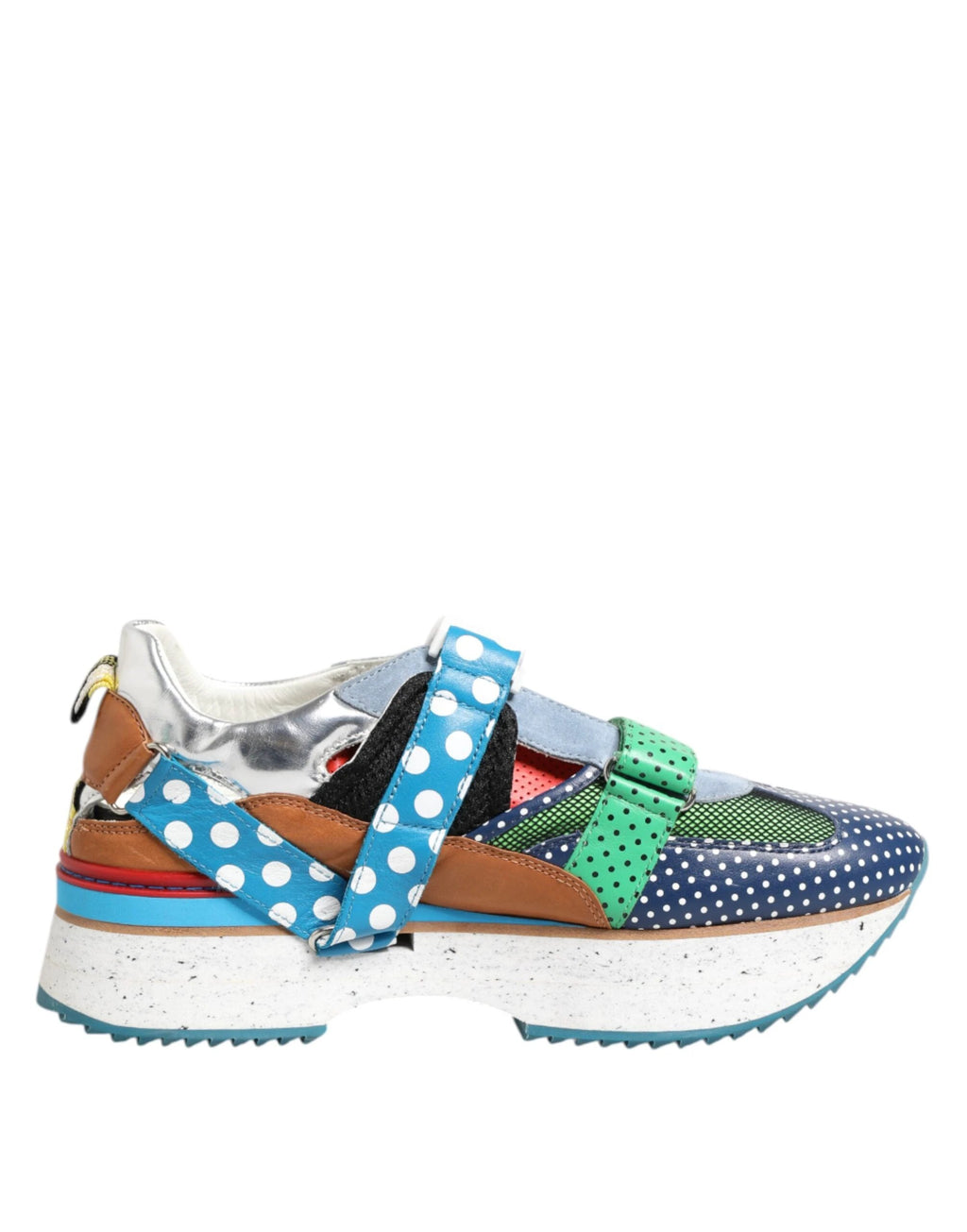 Dolce & Gabbana Multicolor Leather Low Top Sneakers Shoes by Dolce & Gabbana
