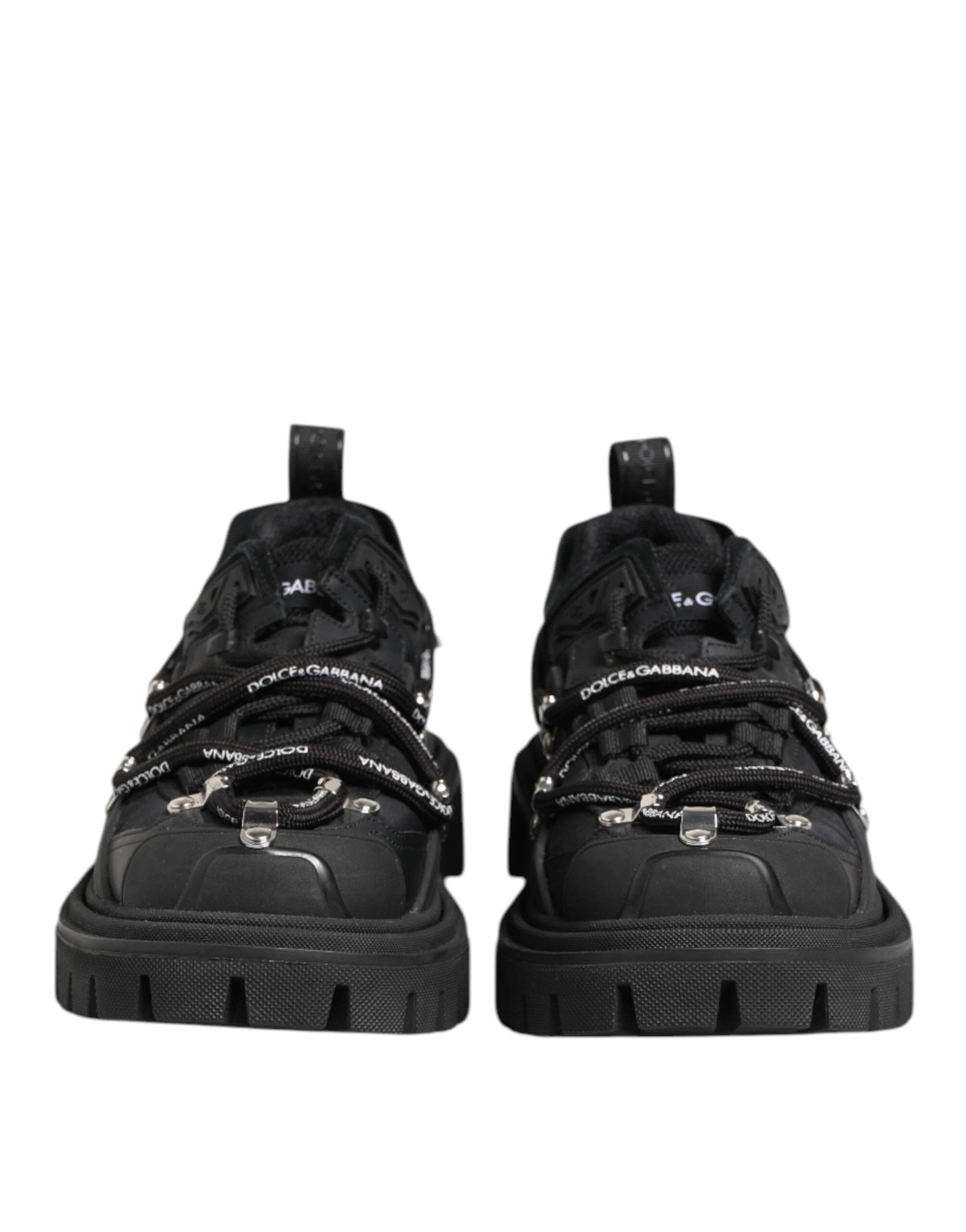 Dolce & Gabbana Black Low Top Lace Up Trekking Sneakers Shoes by Dolce & Gabbana