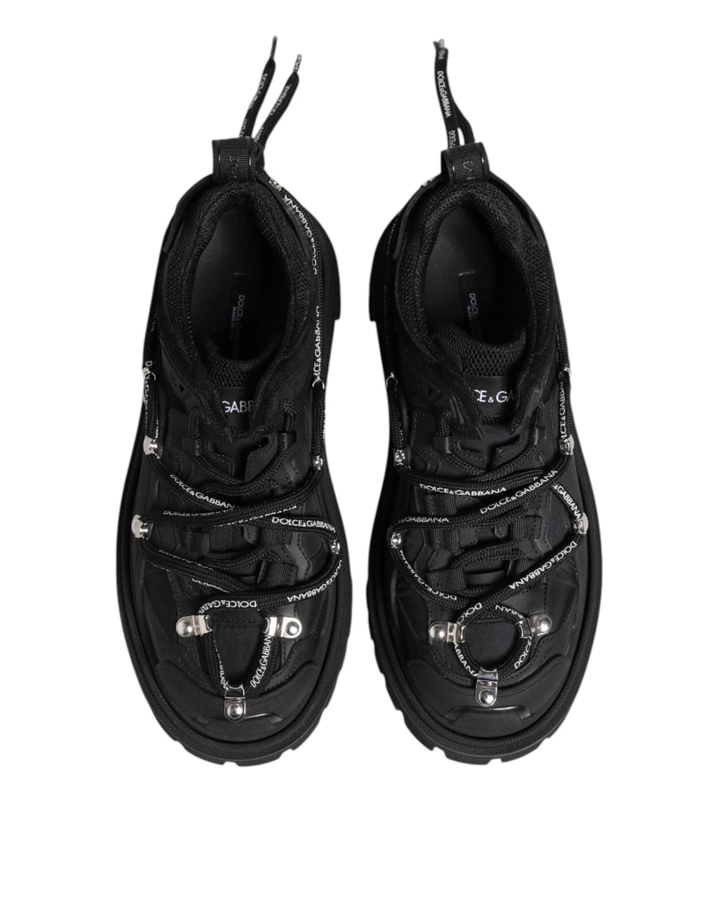 Dolce & Gabbana Black Low Top Lace Up Trekking Sneakers Shoes by Dolce & Gabbana