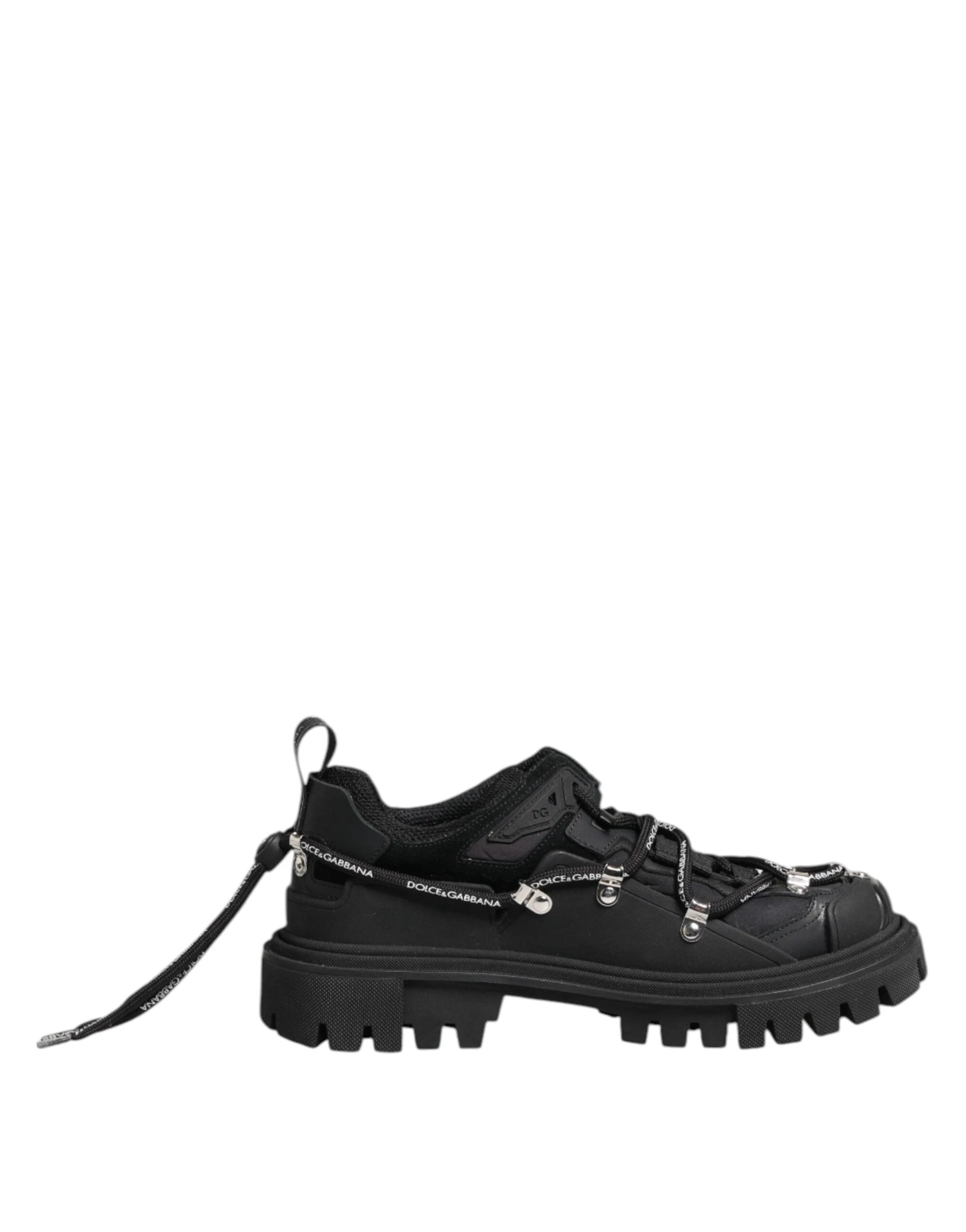 Dolce & Gabbana Black Low Top Lace Up Trekking Sneakers Shoes by Dolce & Gabbana