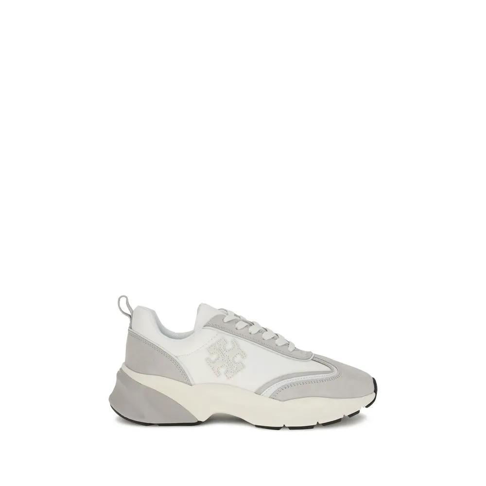 Tory Burch White Calf Leather Bos Taurus Athletic Sneakers