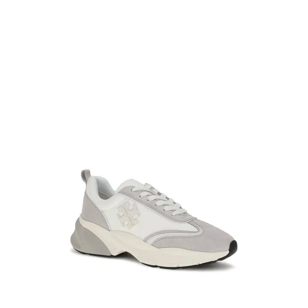 Tory Burch White Calf Leather Bos Taurus Athletic Sneakers