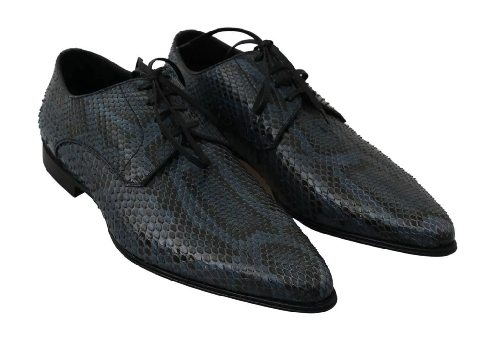 Dolce & Gabbana Blue Python Leather Snakeskin Shoes by Dolce & Gabbana
