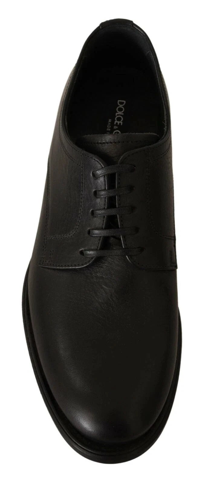 Dolce & Gabbana Black Lace Up Leather Men Formal Derby Shoes by Dolce & Gabbana
