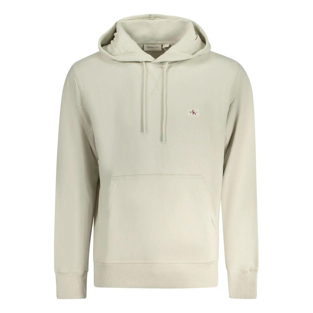 Sweat à capuche Calvin Klein beige en coton pour homme