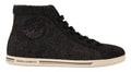 Dolce & Gabbana Gray Wool Cotton Casual High Top Sneakers by Dolce & Gabbana