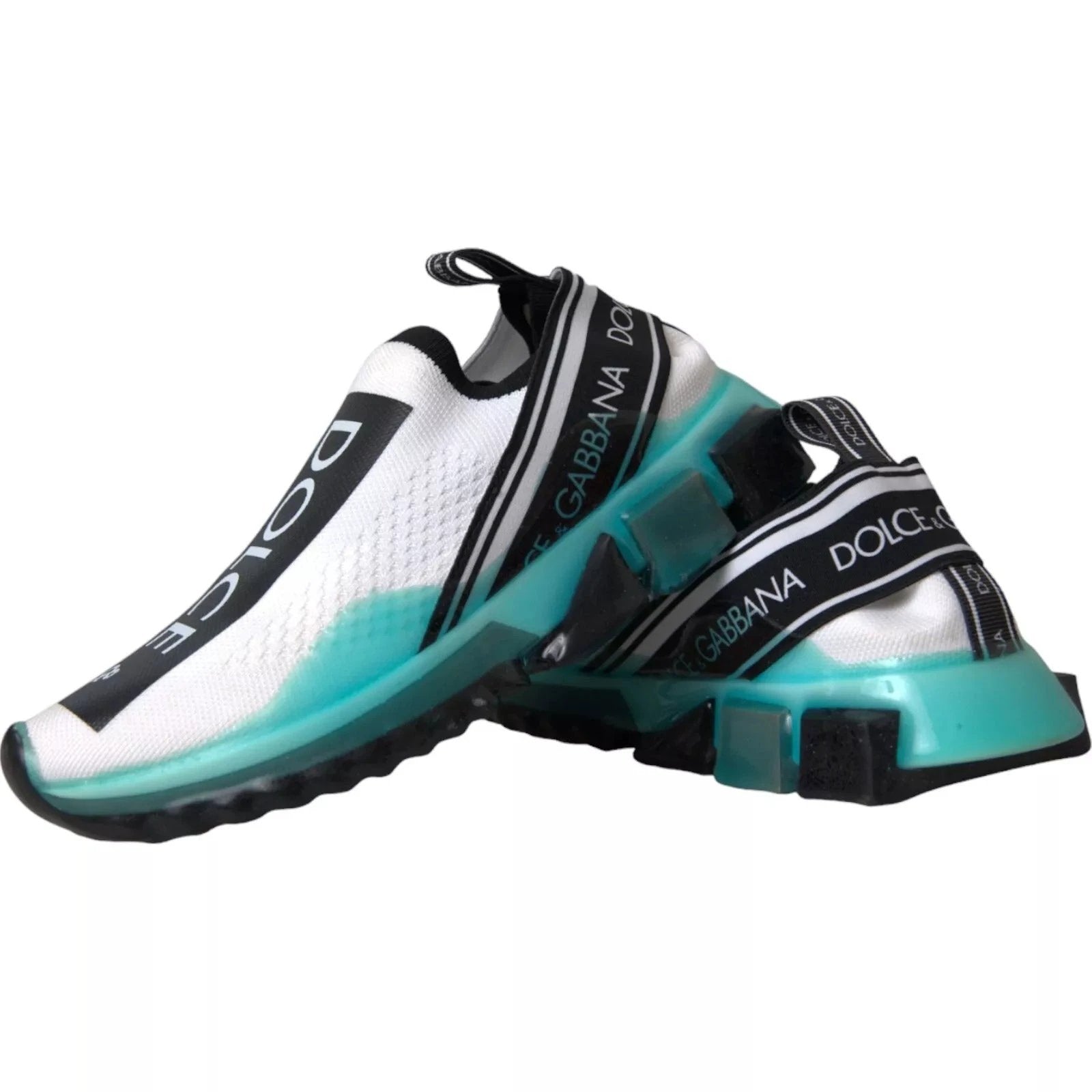 Dolce & Gabbana Black White Blue Slip On Sorrento Sneakers by Dolce & Gabbana