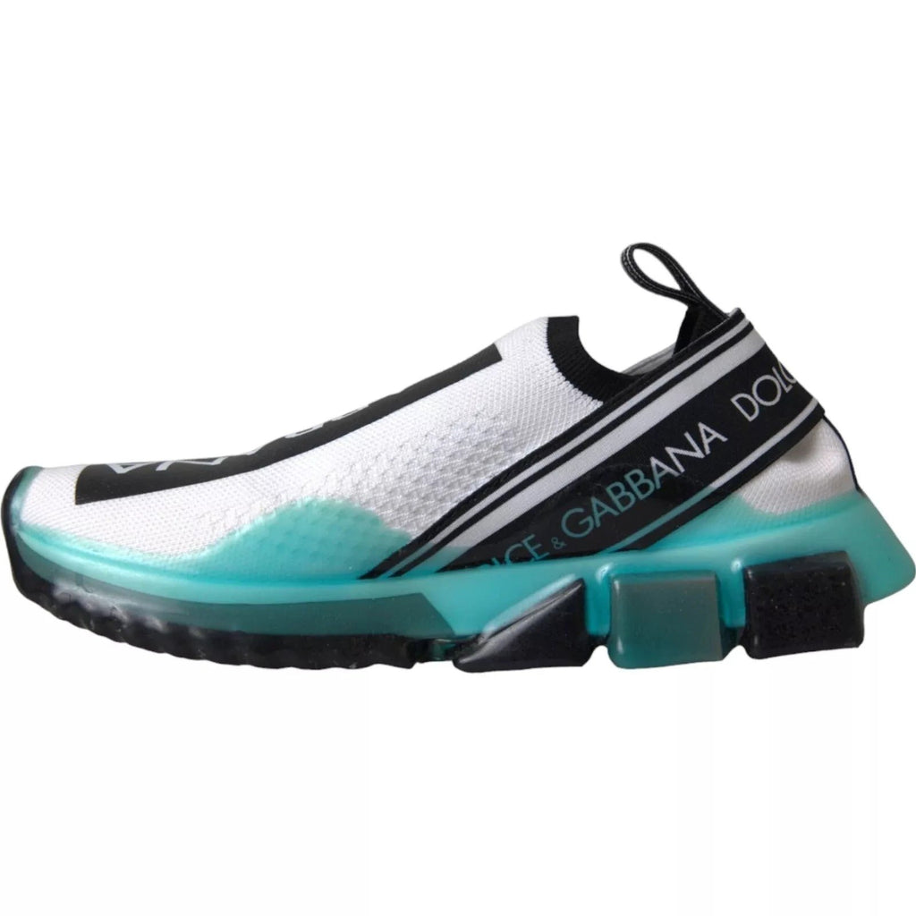 Dolce & Gabbana Black White Blue Slip On Sorrento Sneakers by Dolce & Gabbana