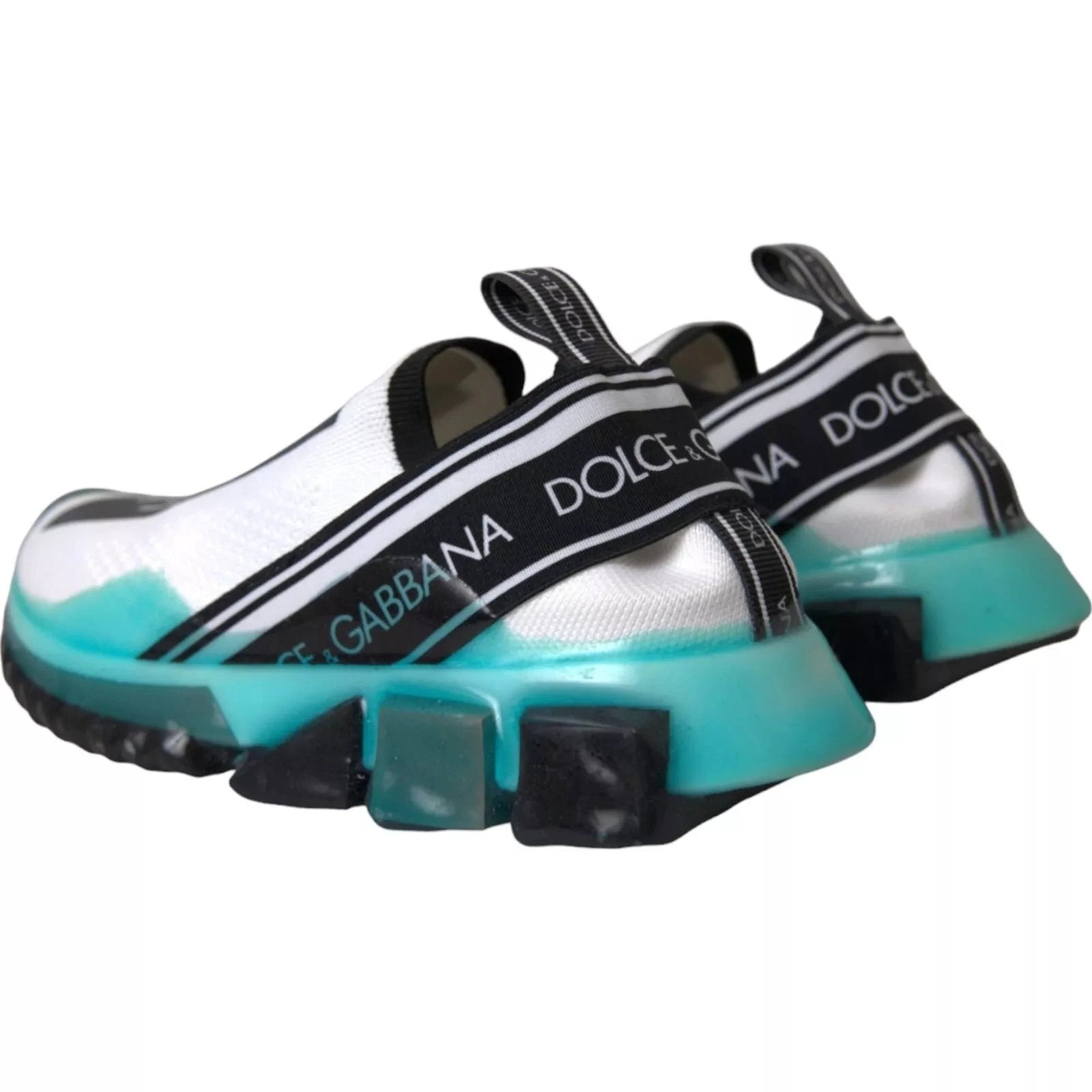 Dolce & Gabbana Black White Blue Slip On Sorrento Sneakers by Dolce & Gabbana