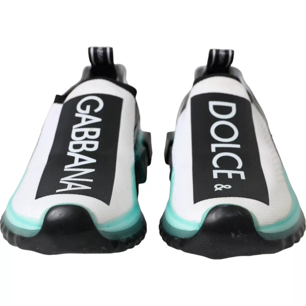 Dolce & Gabbana Black White Blue Slip On Sorrento Sneakers by Dolce & Gabbana