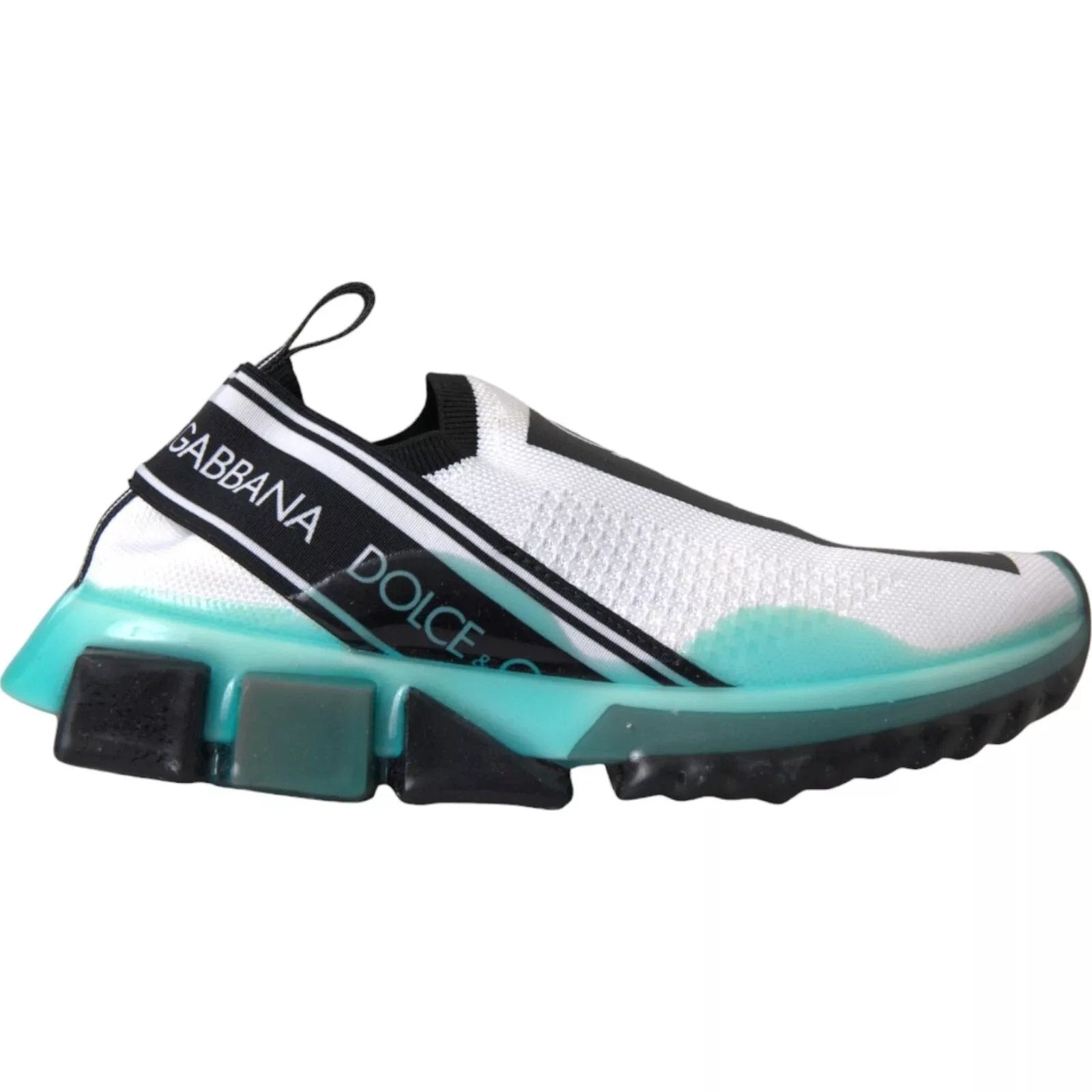 Dolce & Gabbana Black White Blue Slip On Sorrento Sneakers by Dolce & Gabbana