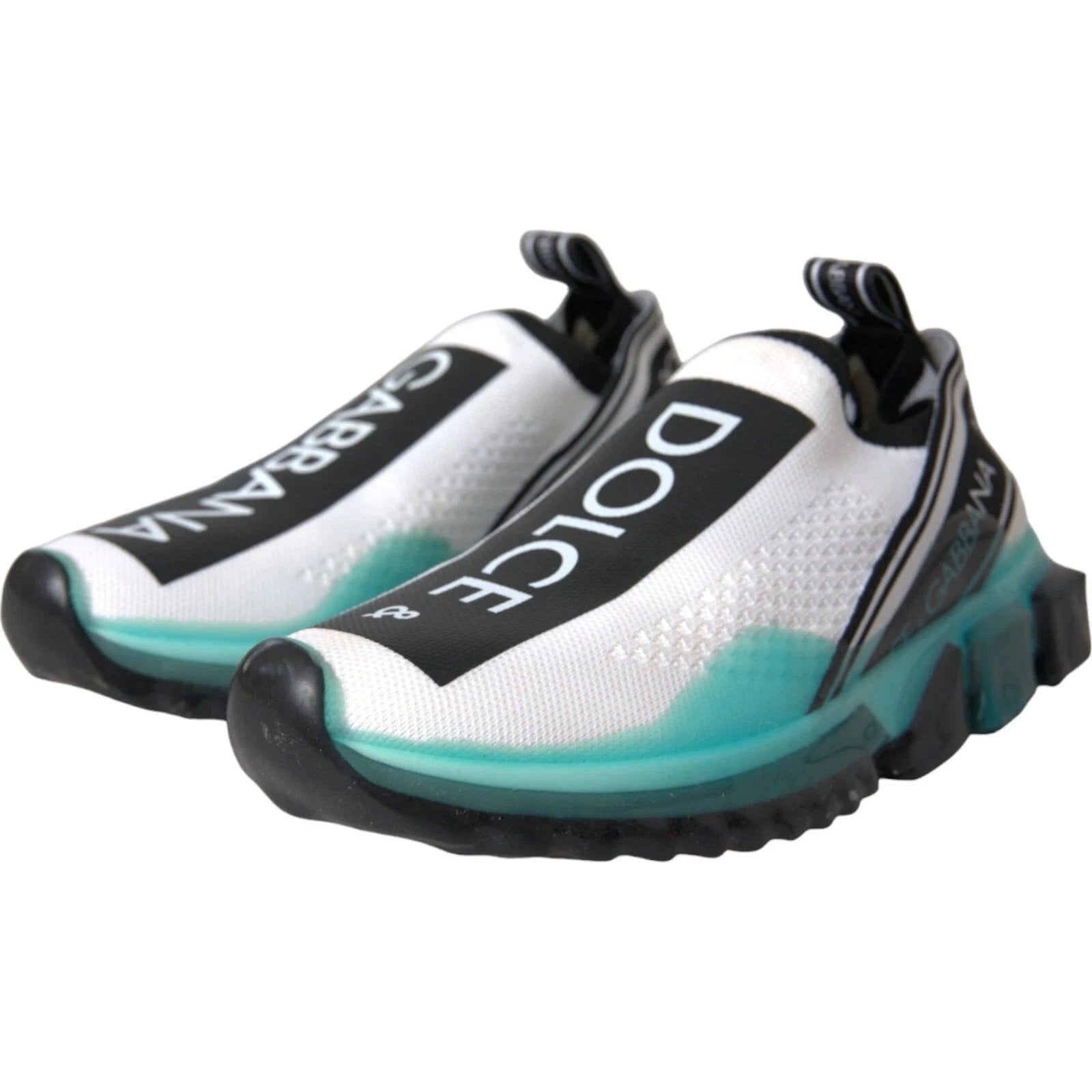 Dolce & Gabbana Black White Blue Slip On Sorrento Sneakers by Dolce & Gabbana