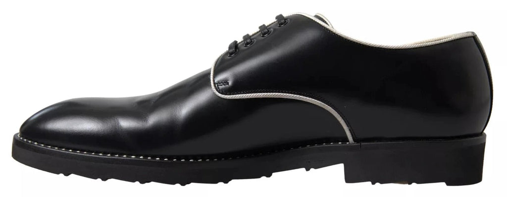 Dolce & Gabbana Black White Leather Formal Dress Shoes by Dolce & Gabbana