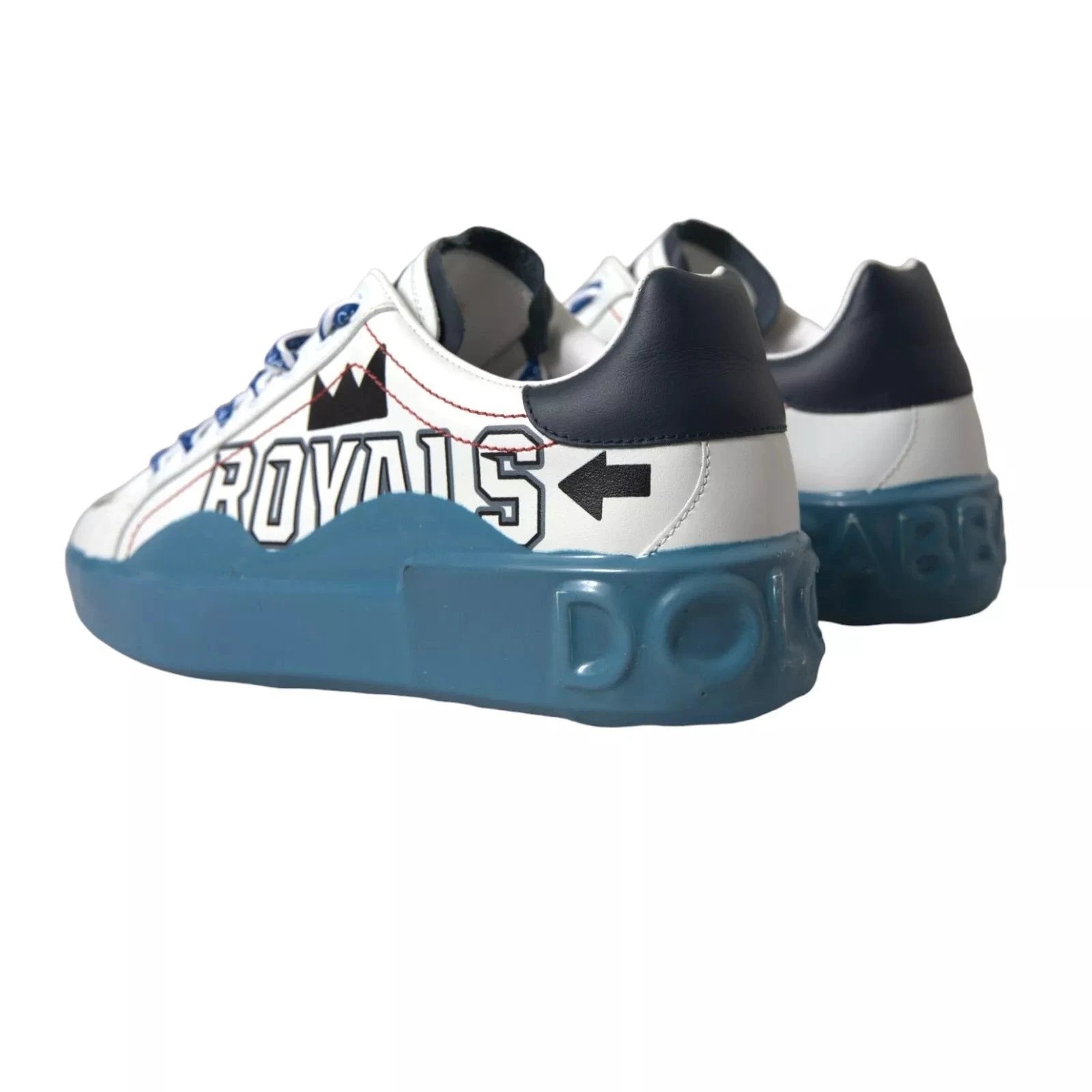 Dolce & Gabbana Blue White Printed Portofino Melt Sneakers by Dolce & Gabbana