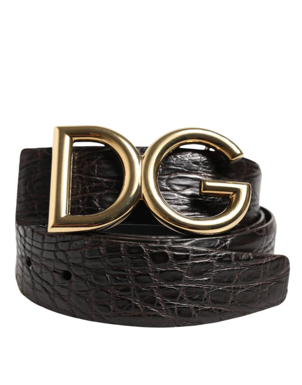 Dolce & Gabbana Black Exotic Leather DG Logo Buckle Belt by Dolce & Gabbana