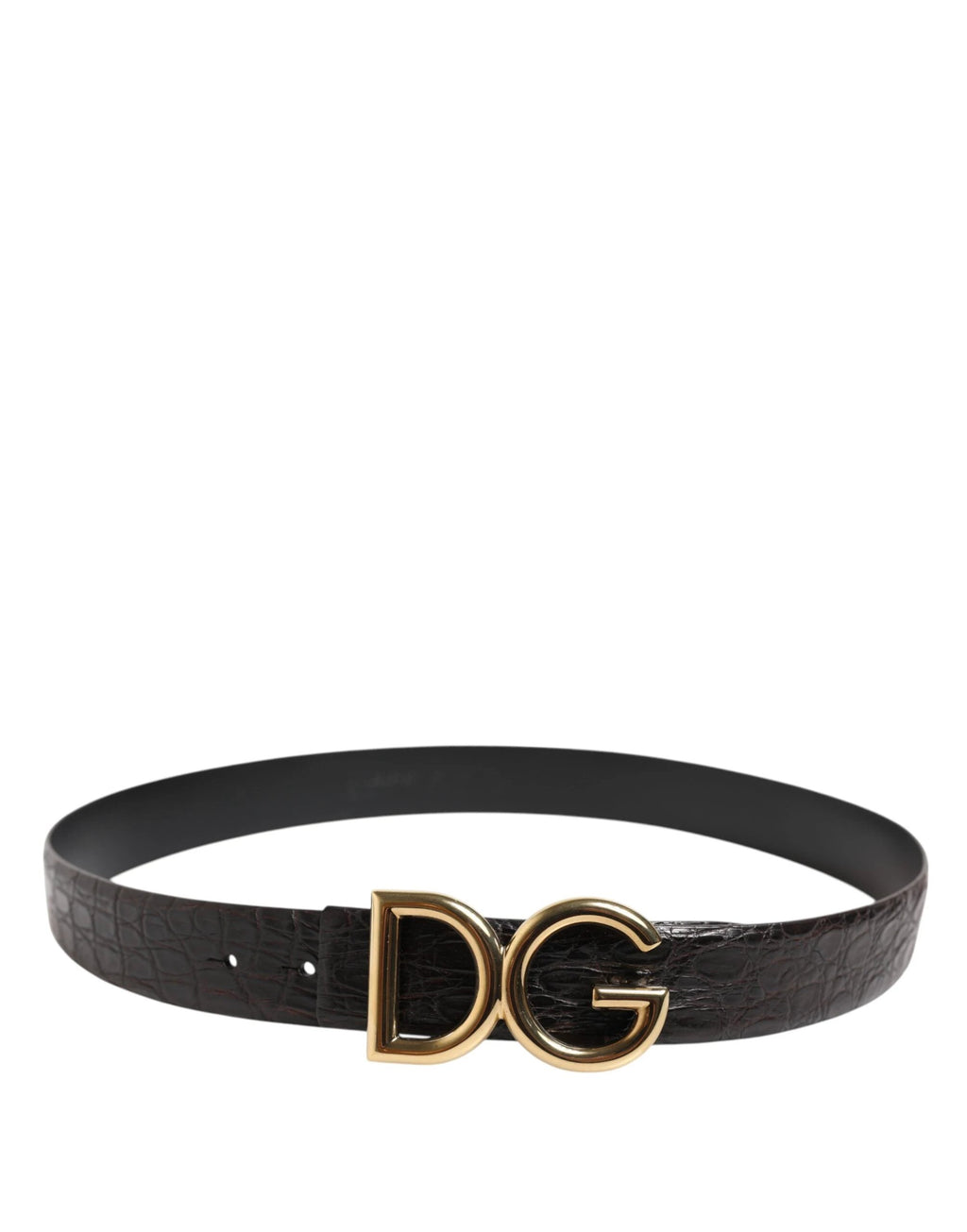 Dolce & Gabbana Black Exotic Leather DG Logo Buckle Belt by Dolce & Gabbana
