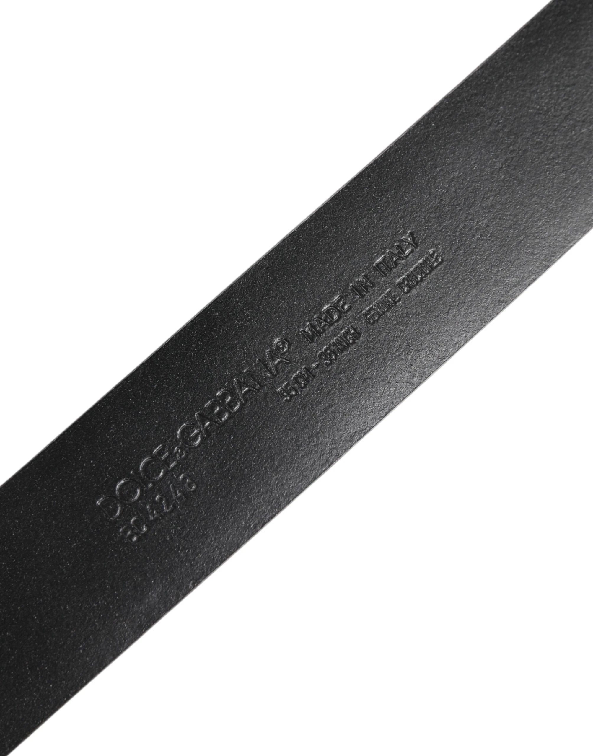 Dolce & Gabbana Black Exotic Leather DG Logo Buckle Belt by Dolce & Gabbana