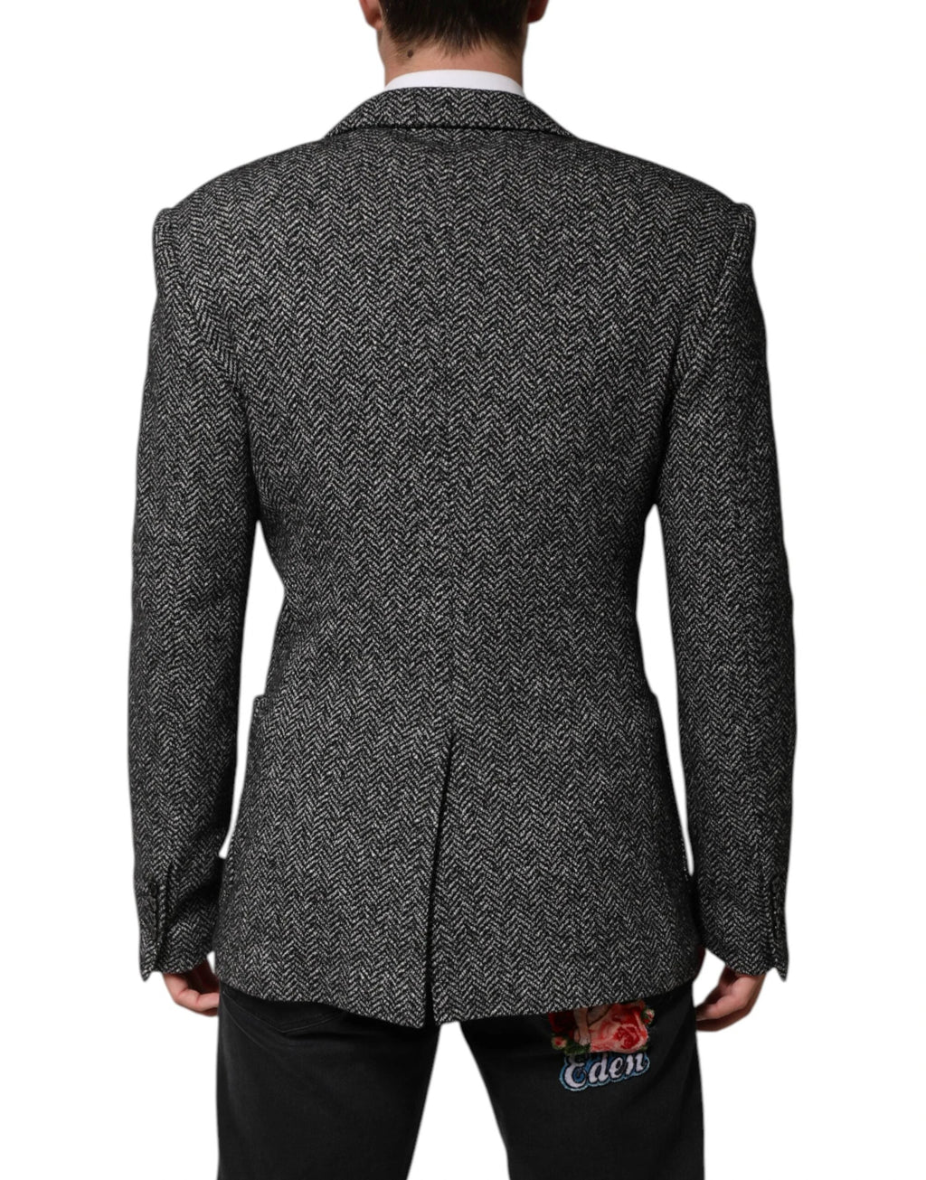 Dolce & Gabbana Black White Double Breasted Men Suit Blazer by Dolce & Gabbana