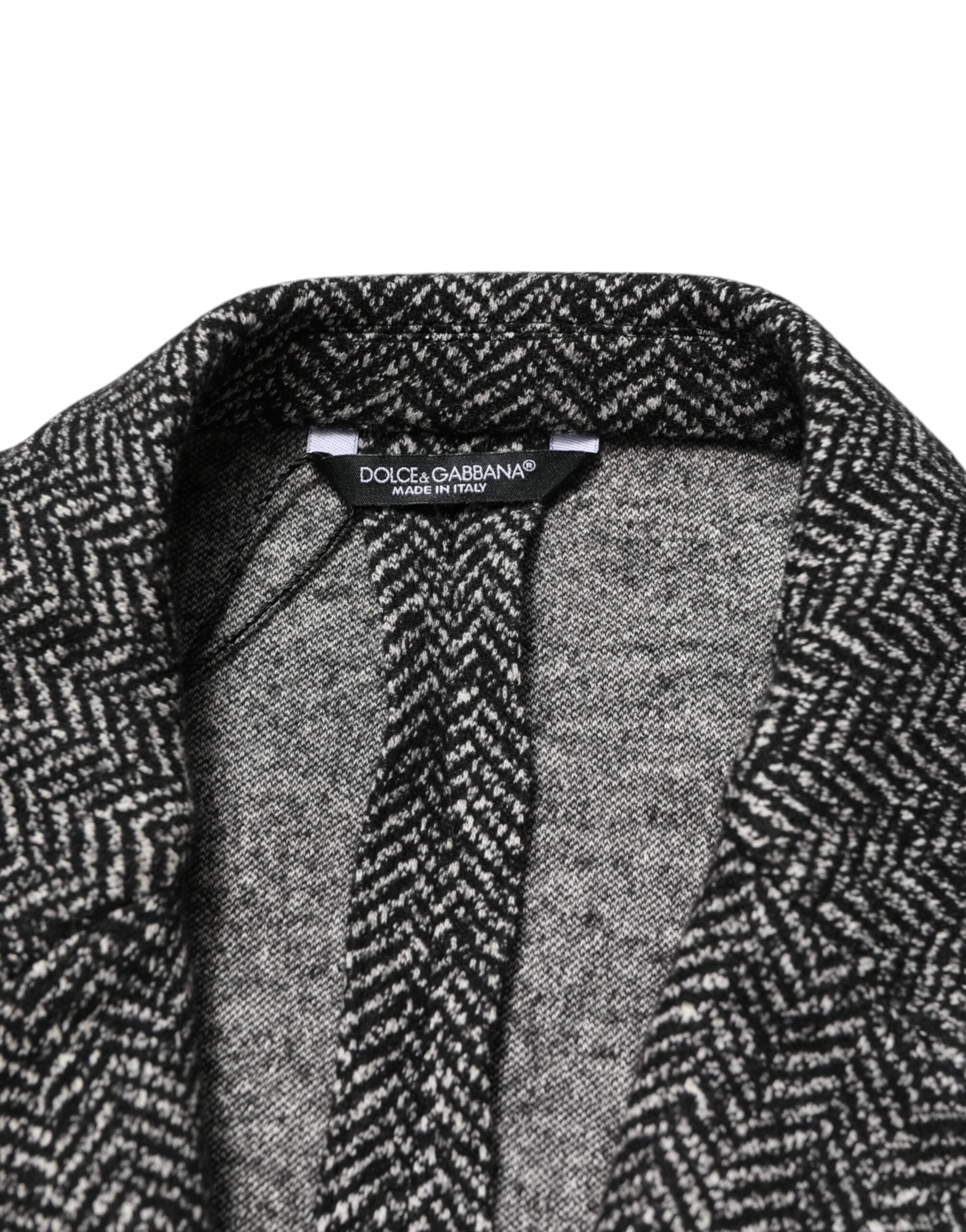 Dolce & Gabbana Black White Double Breasted Men Suit Blazer by Dolce & Gabbana