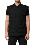 Dolce & Gabbana Black Sleeveless Parka Logo Plaque Jacket by Dolce & Gabbana