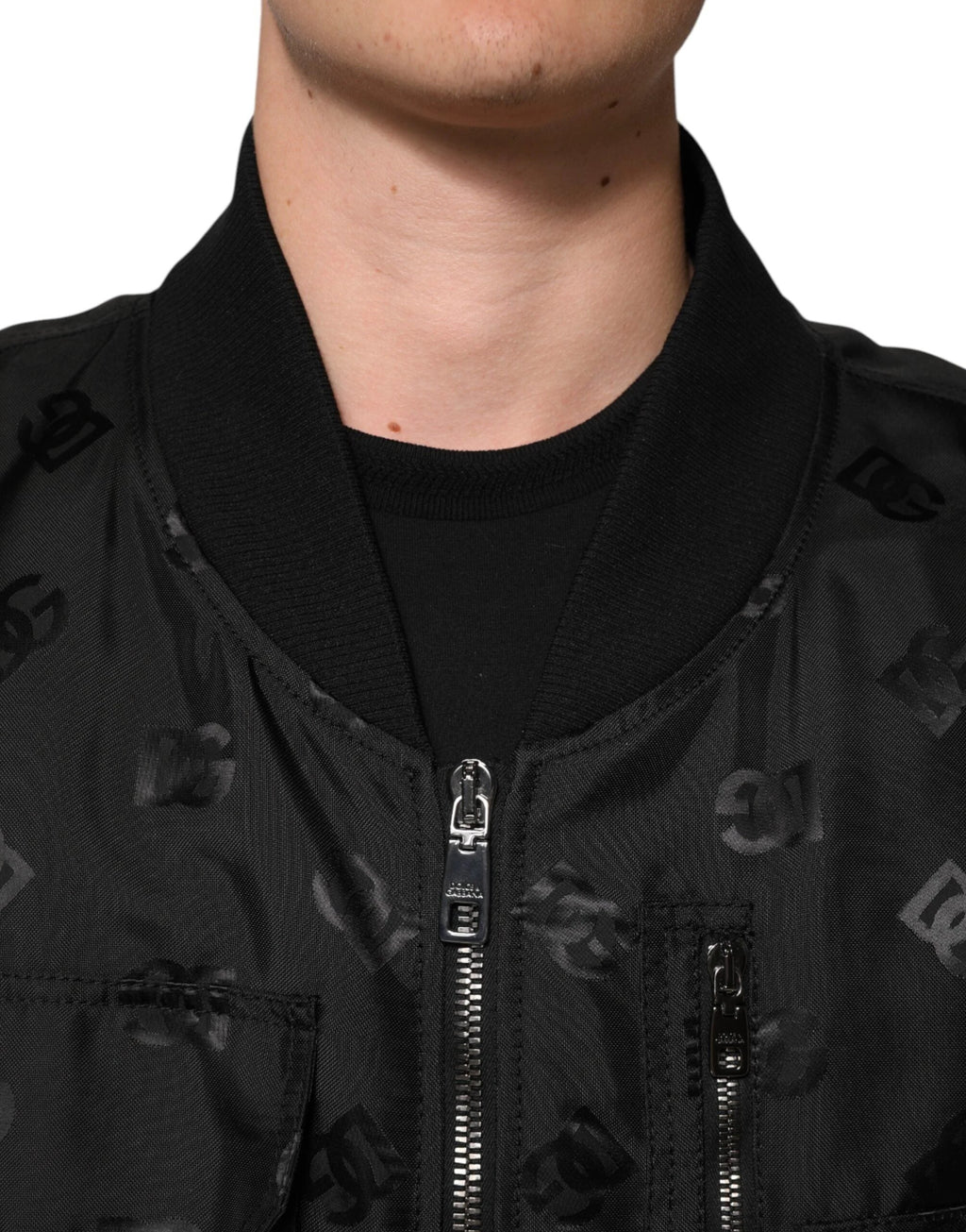 Dolce & Gabbana Black Cargo Windbraker Logo Mania Jacket by Dolce & Gabbana