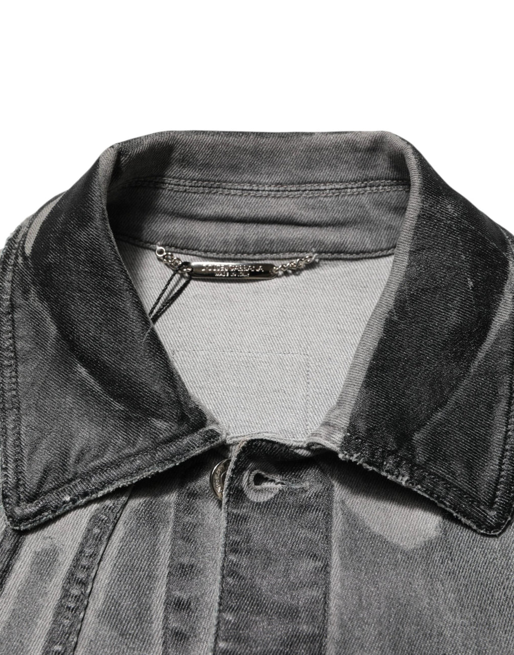 Dolce & Gabbana Gray Washed Cotton Stretch Denim Jacket by Dolce & Gabbana