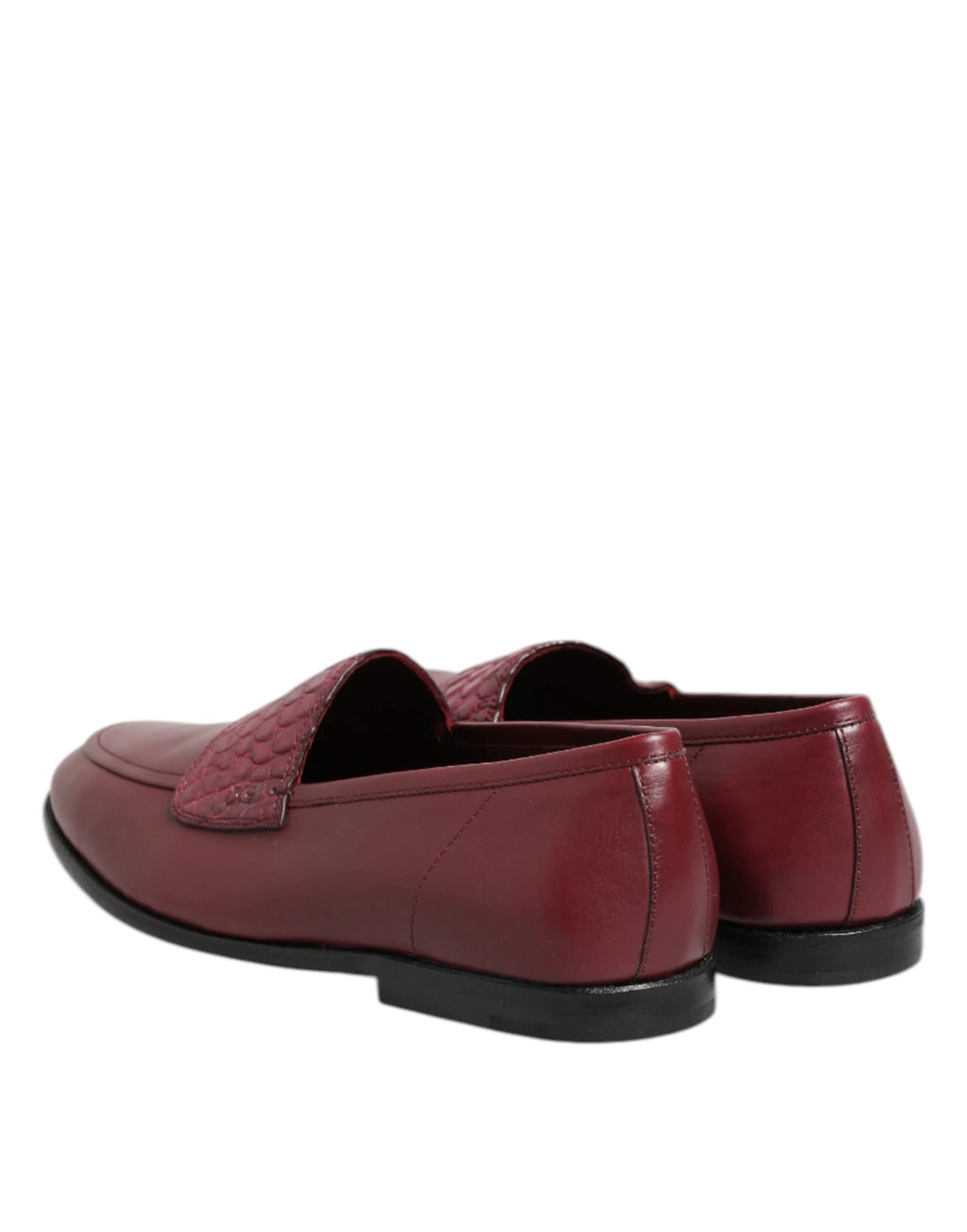Dolce & Gabbana Burgundy Leather Formal Slip On Shoes by Dolce & Gabbana