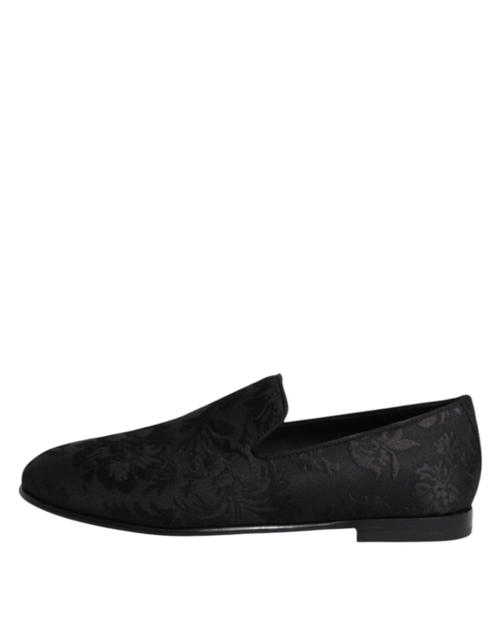 Dolce & Gabbana Black Floral Brocade Loafers Men Dress Shoes by Dolce & Gabbana