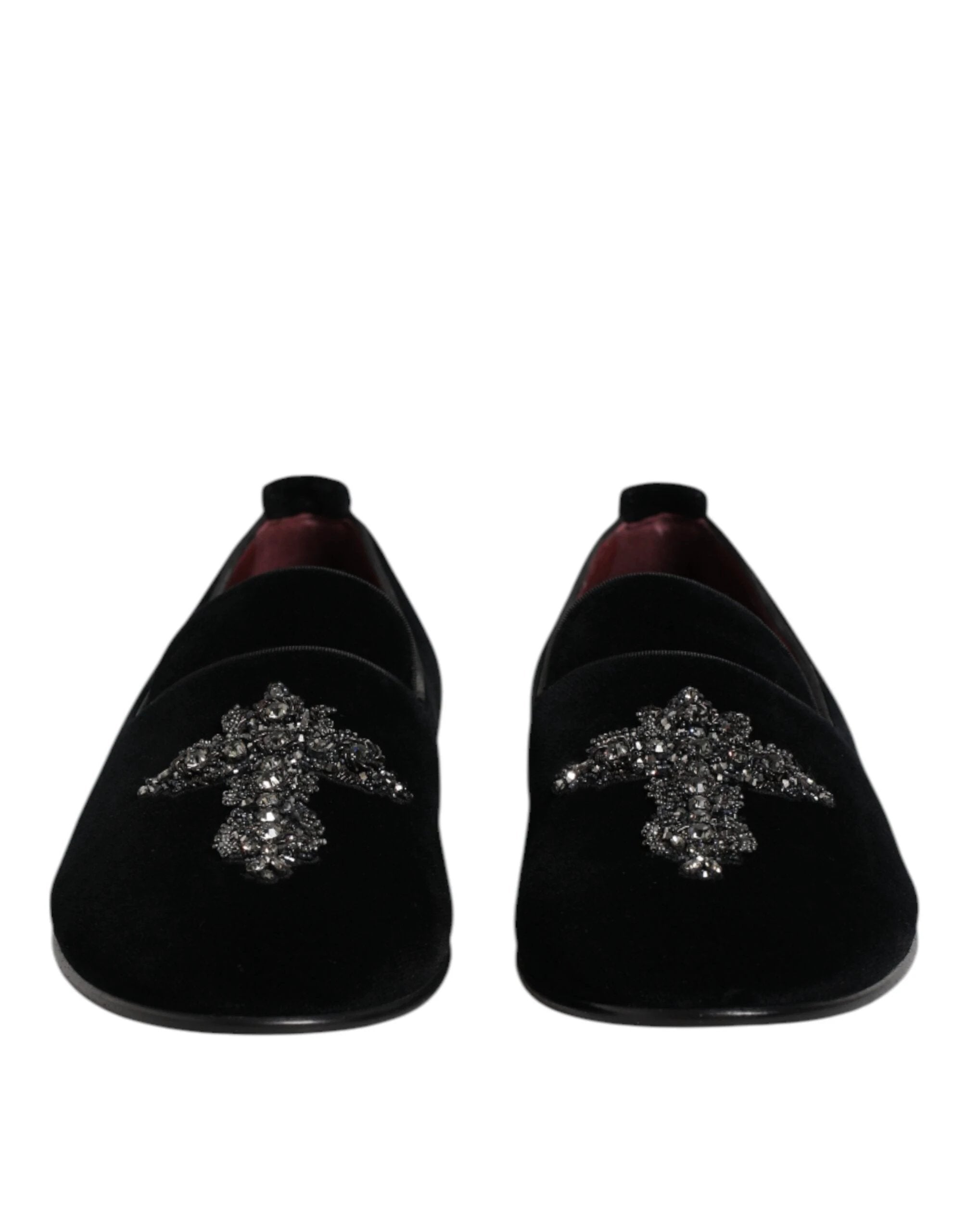 Dolce & Gabbana Black Suede Cross Slip On Loafers Dress Shoes by Dolce & Gabbana