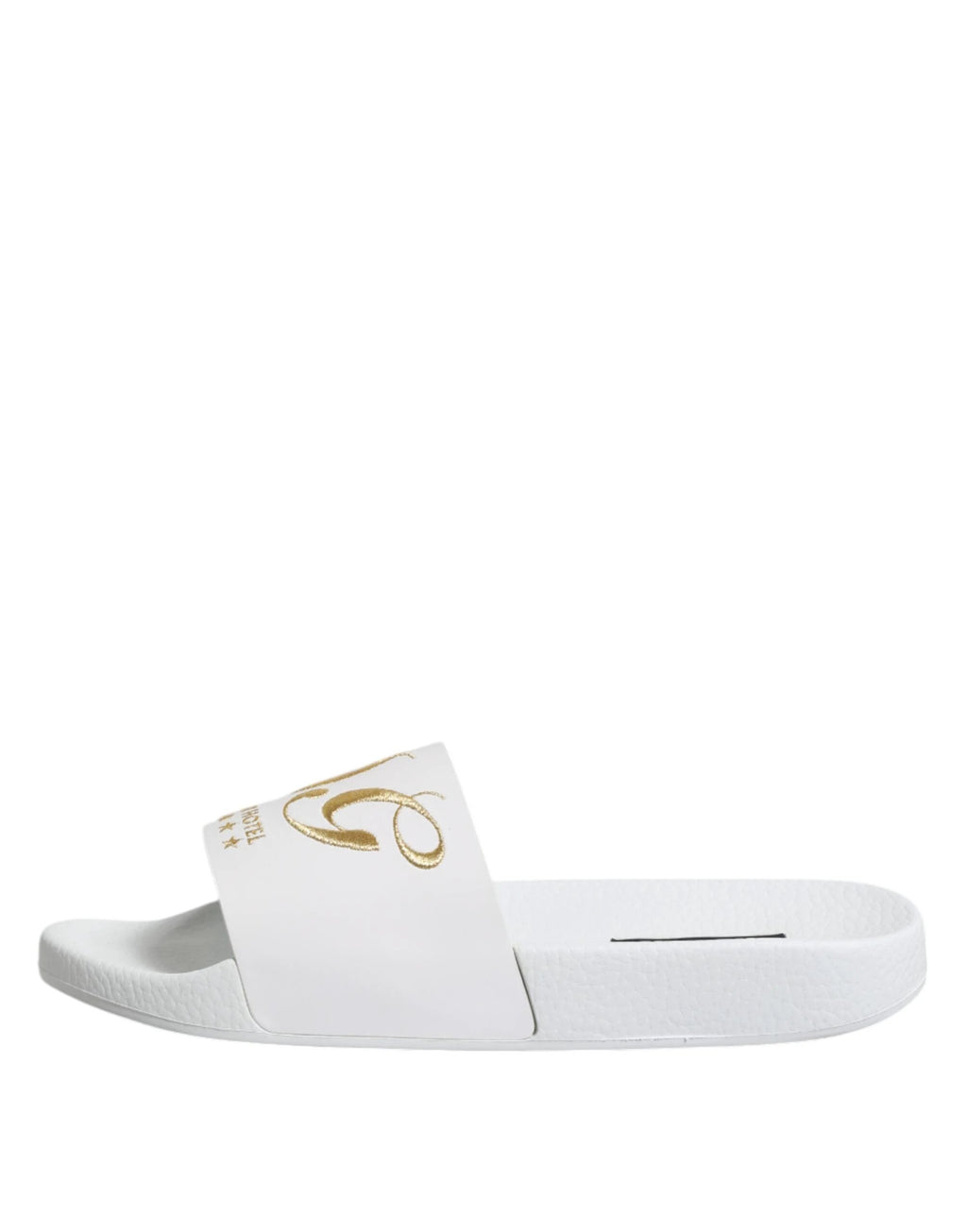 Dolce & Gabbana White Leather Slides Sandals Beachwear Shoes by Dolce & Gabbana