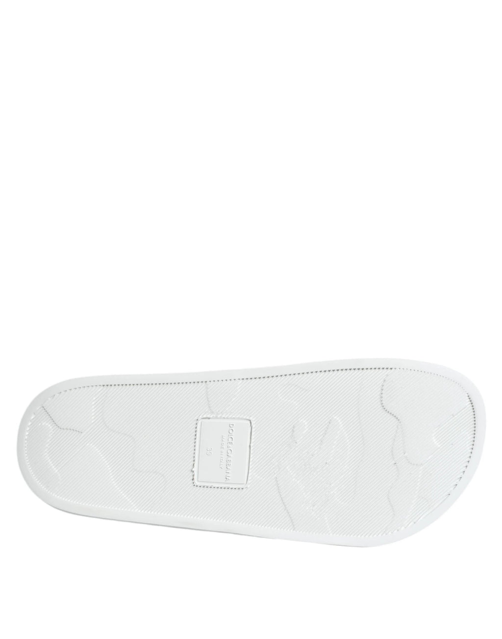 Dolce & Gabbana White Black Leather Sandals Beachwear Shoes by Dolce & Gabbana