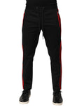 Dolce & Gabbana Red Stripe Cotton Logo Jogger Sweatpants Pants by Dolce & Gabbana