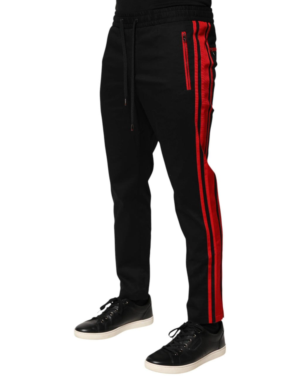 Dolce & Gabbana Red Stripe Cotton Logo Jogger Sweatpants Pants by Dolce & Gabbana