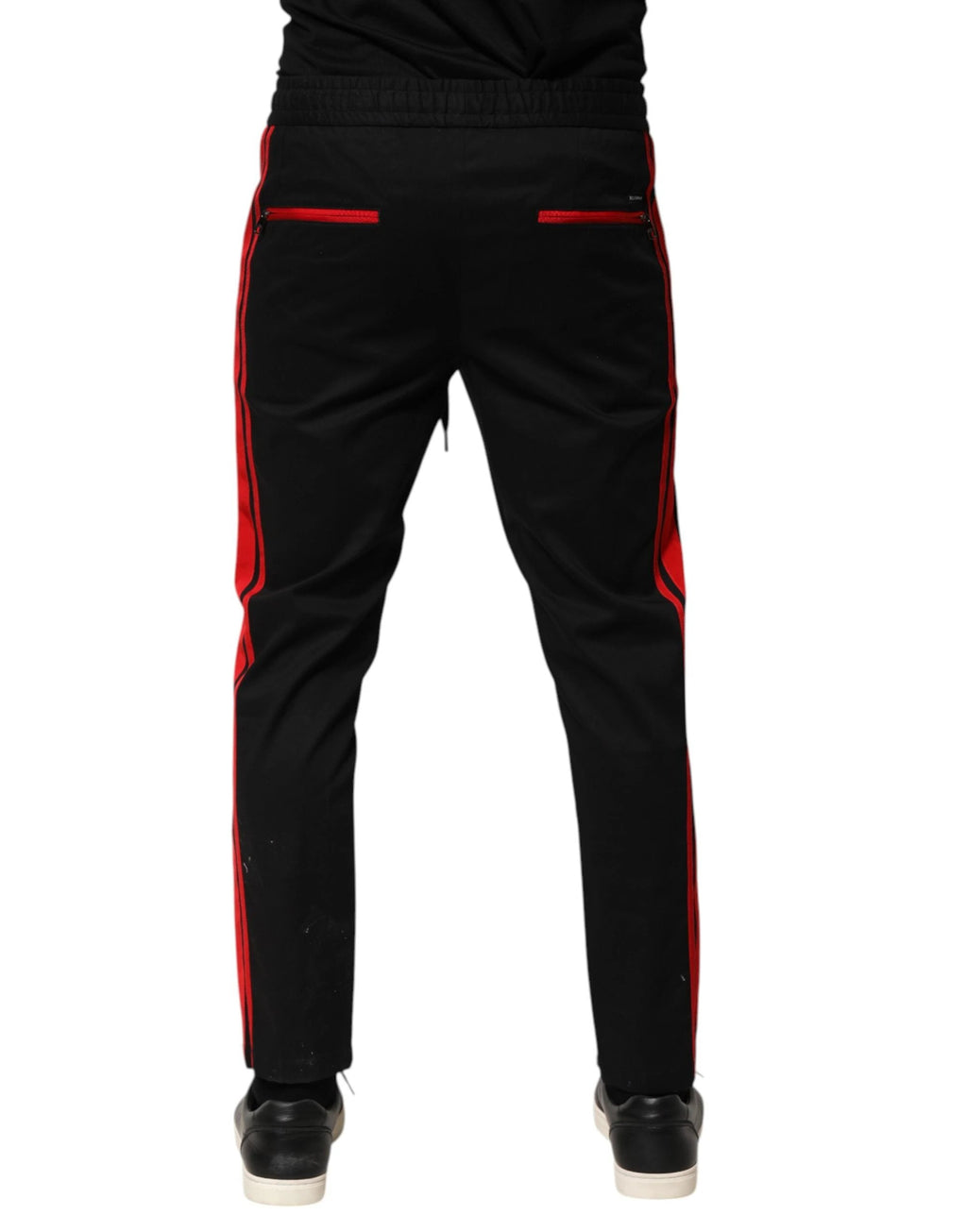 Dolce & Gabbana Red Stripe Cotton Logo Jogger Sweatpants Pants by Dolce & Gabbana